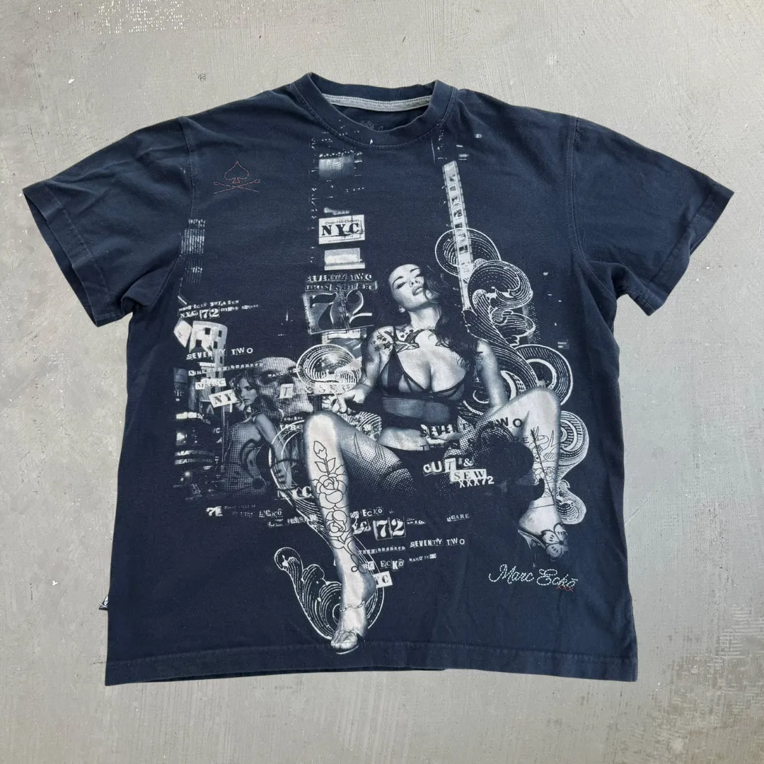 J- Vintage Marc Ecko NYC Tattooed Woman Graphic Tee - M sold by HG Vintage