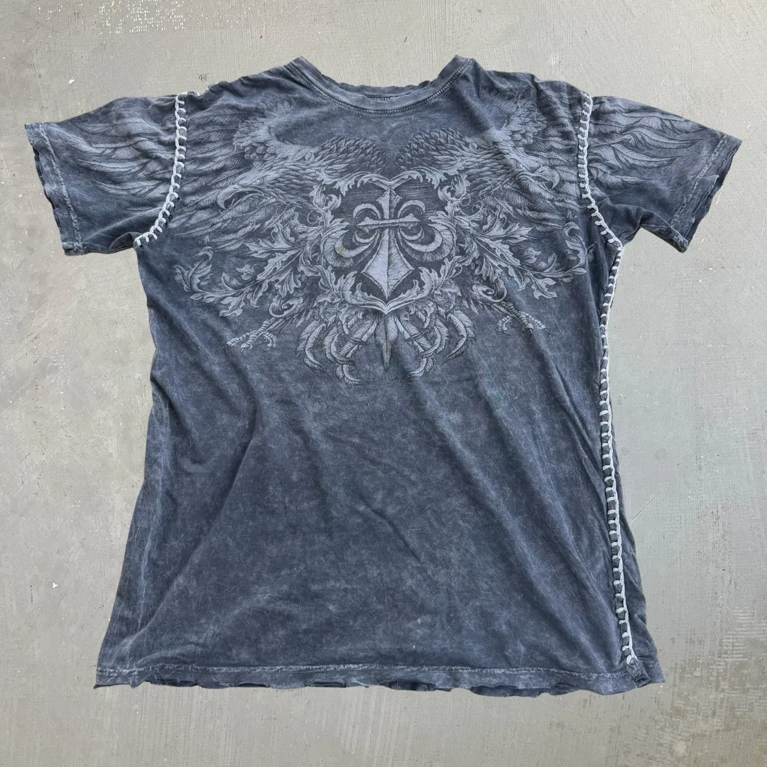 J- Vintage Affliction All Over Print Graphic Tee - L sold by HG Vintage