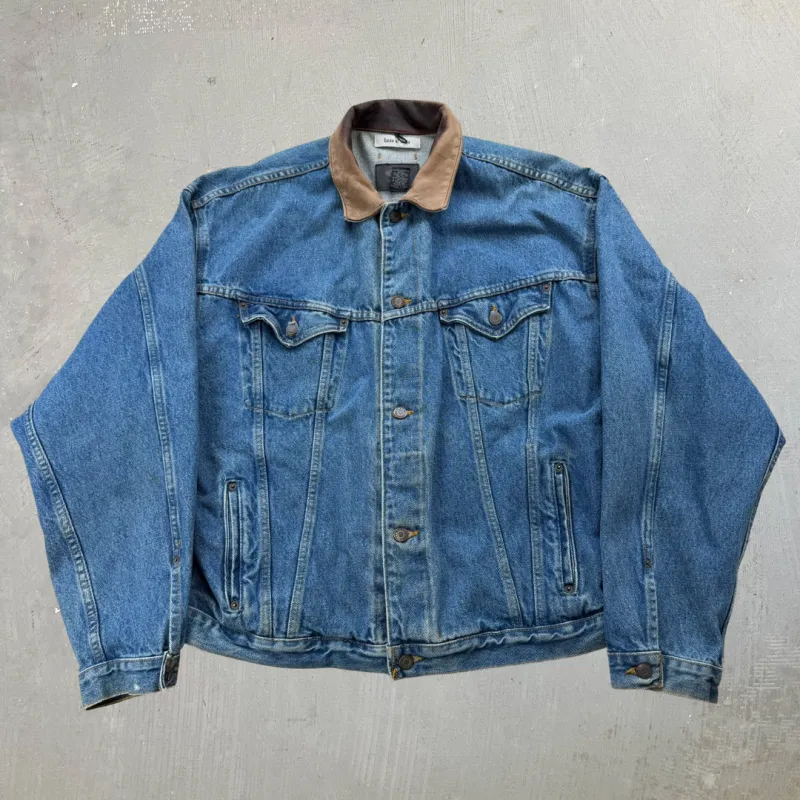 J- HOM Bob Marley Lion Graphic Reworked Denim Jacket - 2XL made by HG Vintage