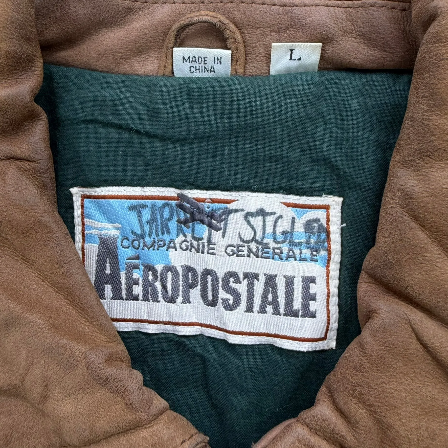 J- Vintage Aeropostale Suede Bomber Jacket - L sold by HG Vintage product image thumbnail 2