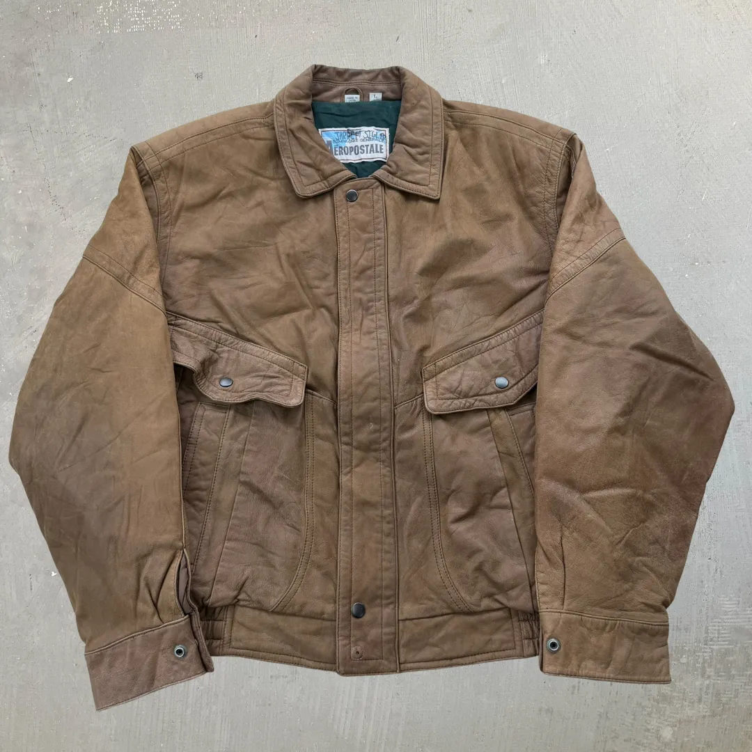 J- Vintage Aeropostale Suede Bomber Jacket - L sold by HG Vintage product image thumbnail 3