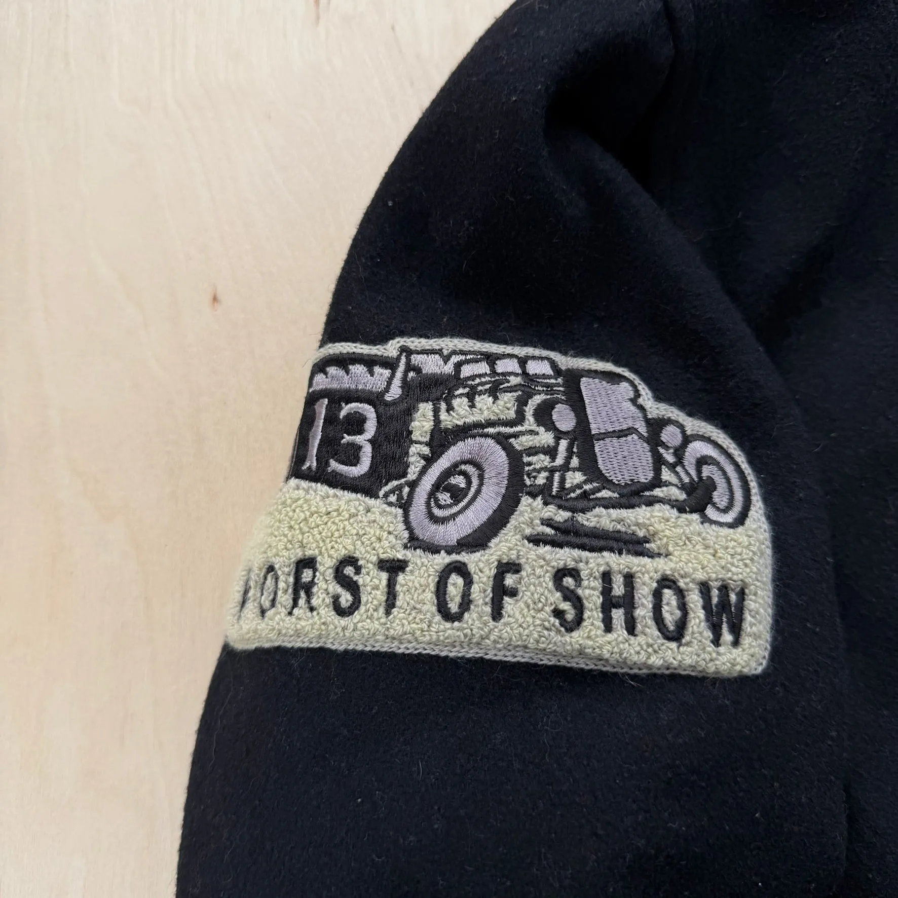 J- Vintage Lucky 13 Embroidered Text & Patches Varsity Jacket - L sold by HG Vintage product image thumbnail 4