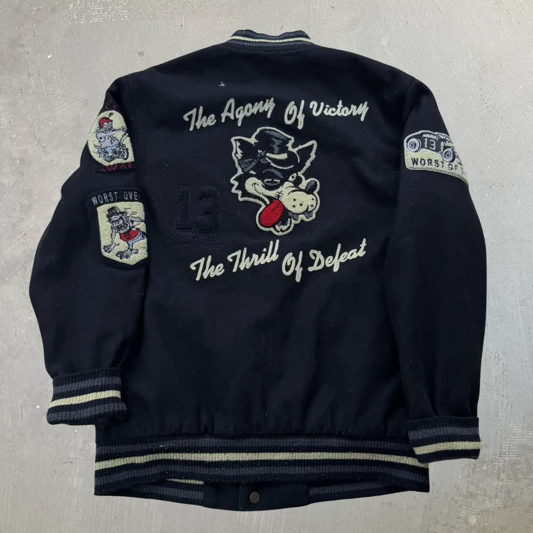 J- Vintage Lucky 13 Embroidered Text & Patches Varsity Jacket - L sold by HG Vintage product image thumbnail 5
