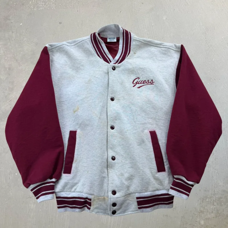 J- Vintage Guess Embroidered Text Made In USA Varsity Jacket - L made by HG Vintage