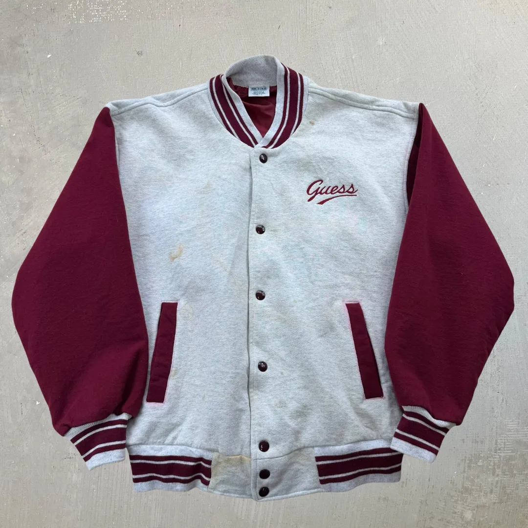 J- Vintage Guess Embroidered Text Made In USA Varsity Jacket - L sold by HG Vintage