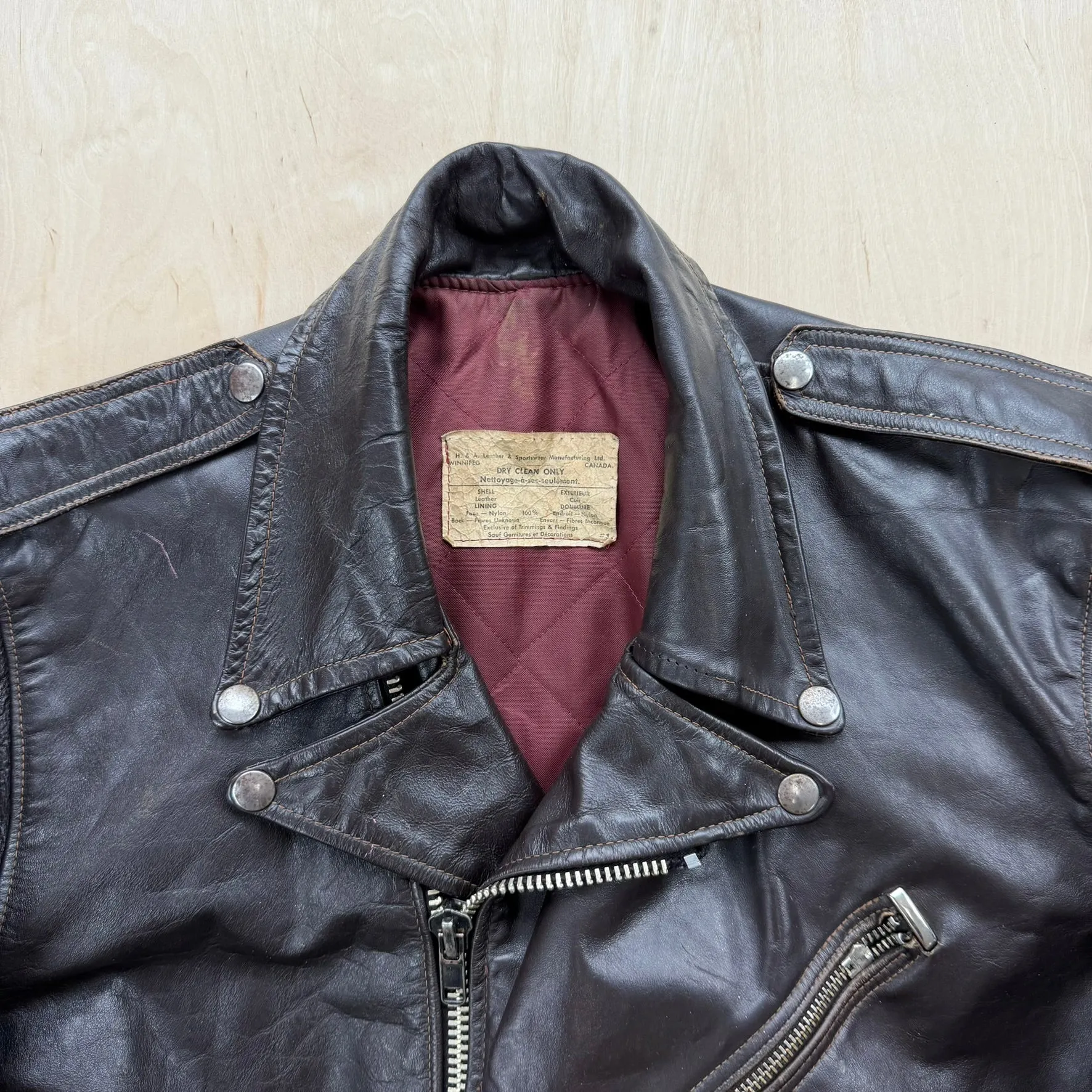 J- Vintage H & A Winnipeg Leather Biker Jacket - L sold by HG Vintage product image thumbnail 2