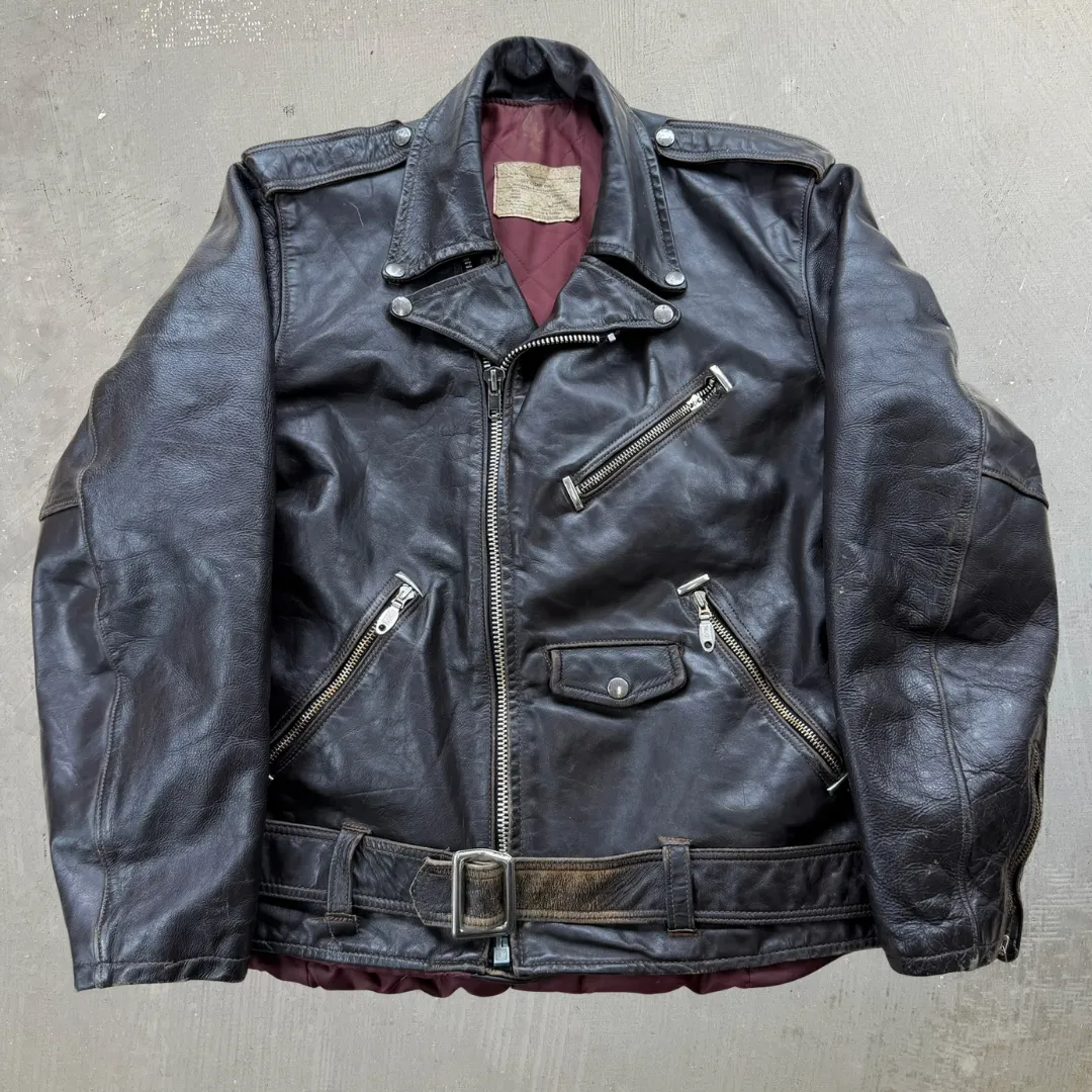 J- Vintage H & A Winnipeg Leather Biker Jacket - L sold by HG Vintage