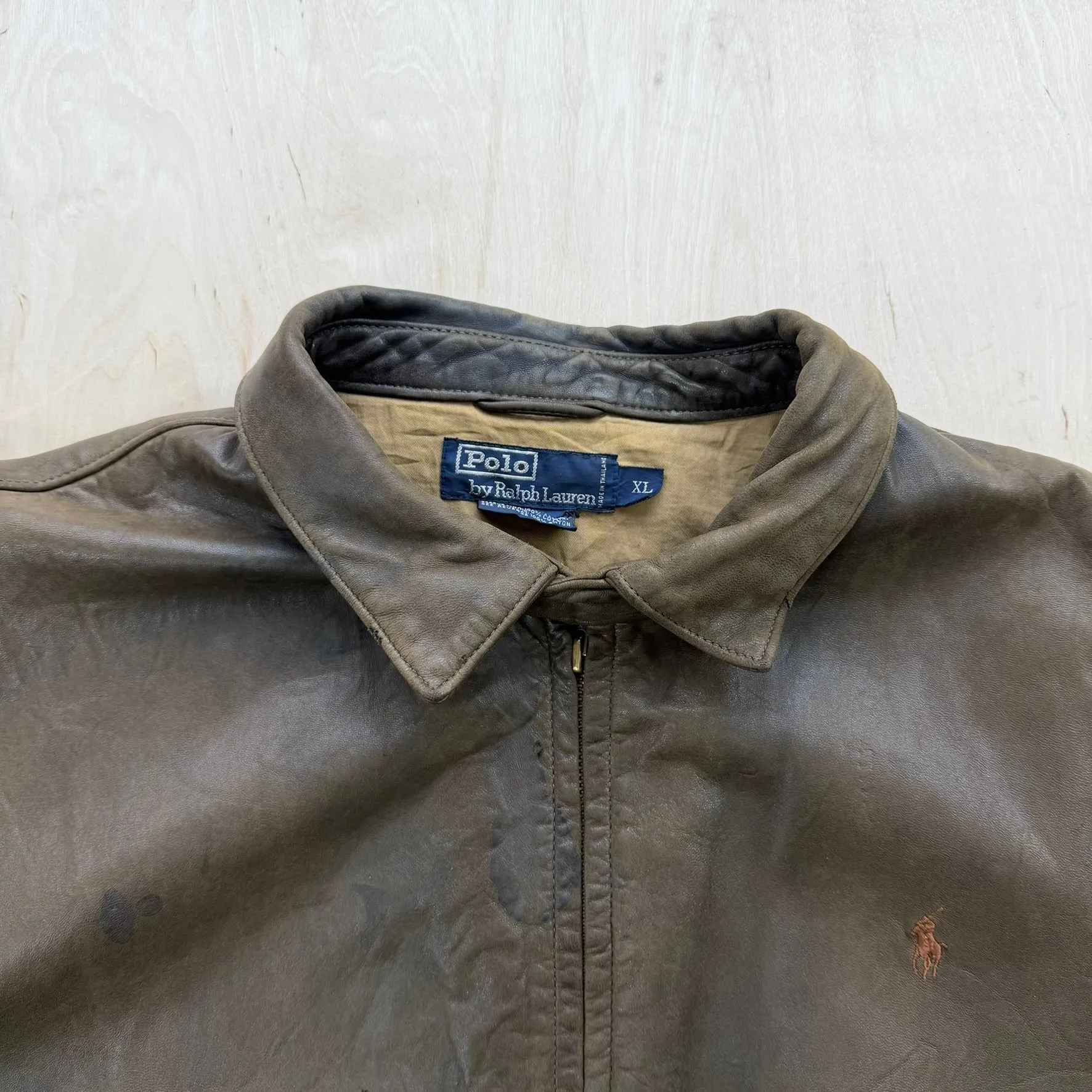 J- Vintage Polo Ralph Lauren Zip Up Leather Jacket - XL sold by HG Vintage product image thumbnail 2