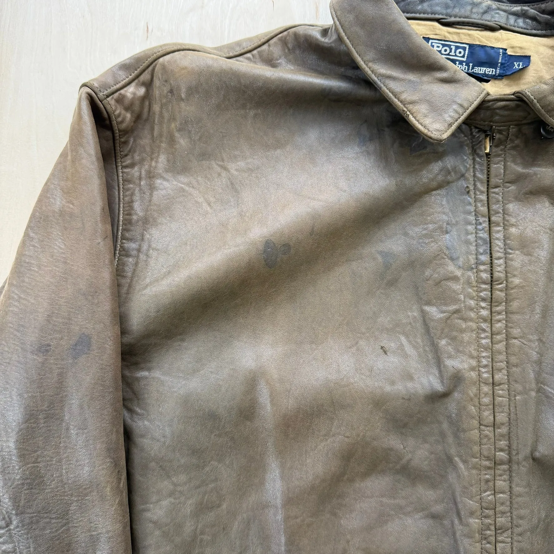 J- Vintage Polo Ralph Lauren Zip Up Leather Jacket - XL sold by HG Vintage product image thumbnail 3