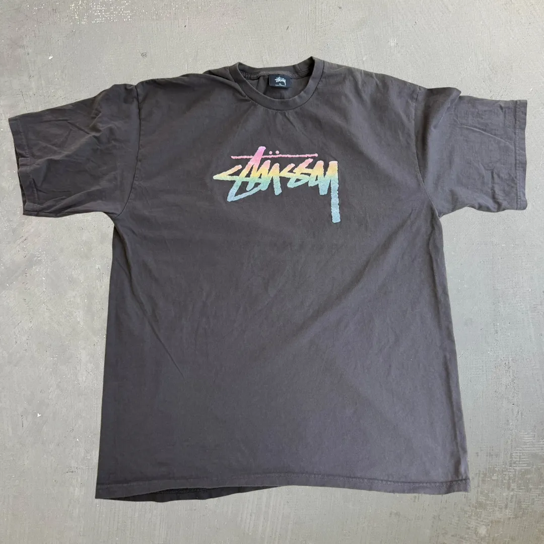 J- Vintage Stussy Text Logo Felt Tee - XL sold by HG Vintage