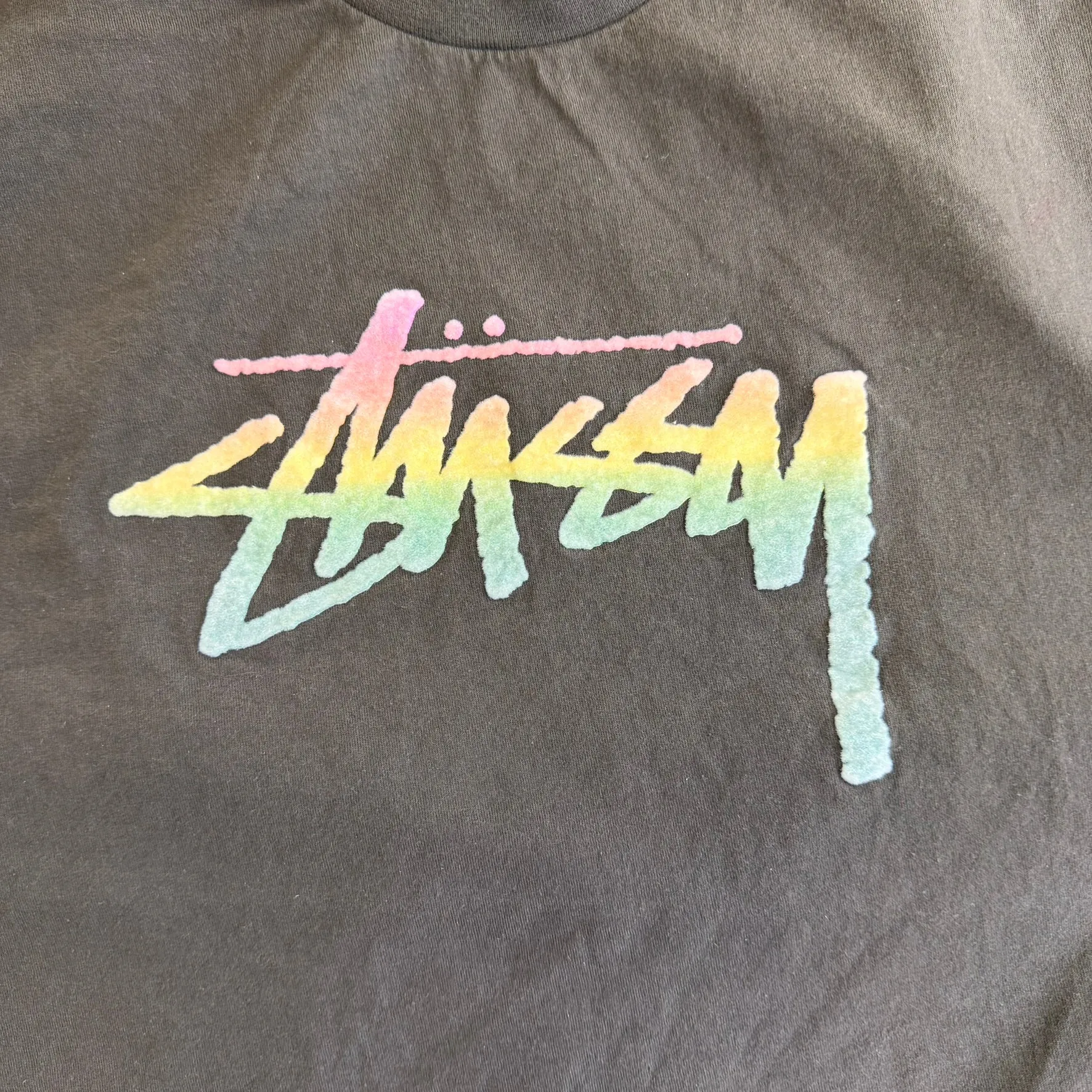 J- Vintage Stussy Text Logo Felt Tee - XL sold by HG Vintage product image thumbnail 2