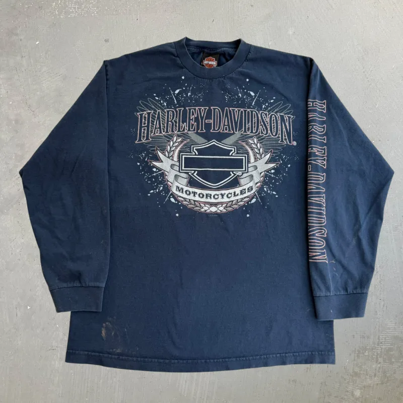 J- Vintage '09 Harley Davidson Palm Beach Graphic Long Sleeve Tee - L made by Harley-Davidson