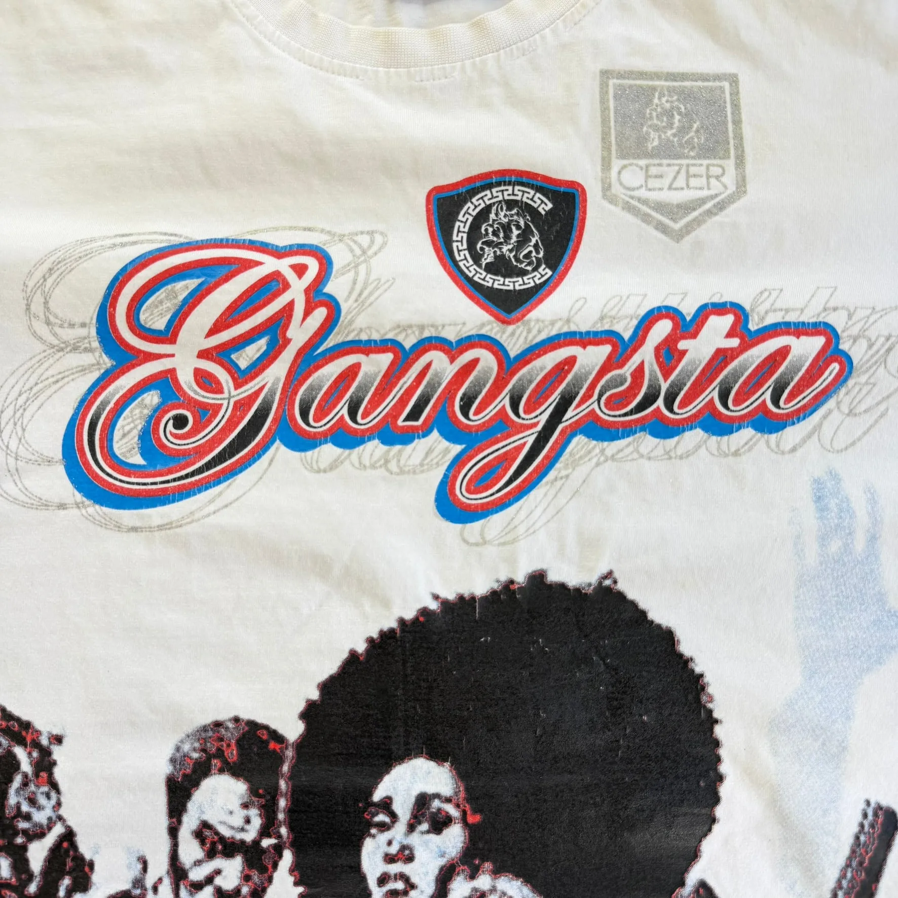 J- Vintage Cezer Gangsta Text & Jumbo Print Tee - XL sold by HG Vintage product image thumbnail 3