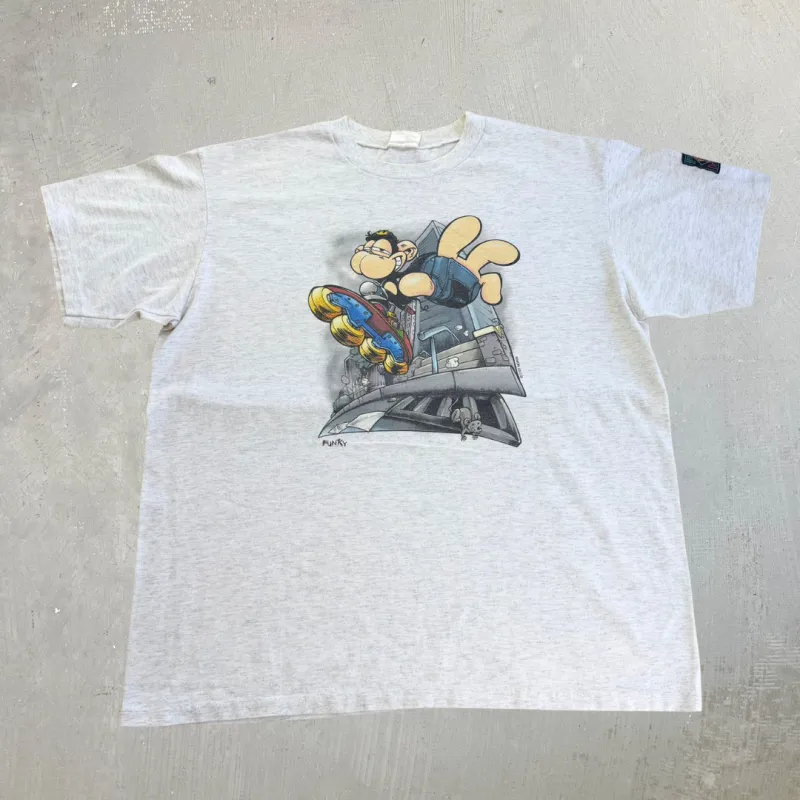 J- Vintage Humeur Design Rollerblading Monkey Single Stitch Tee - XL made by HG Vintage
