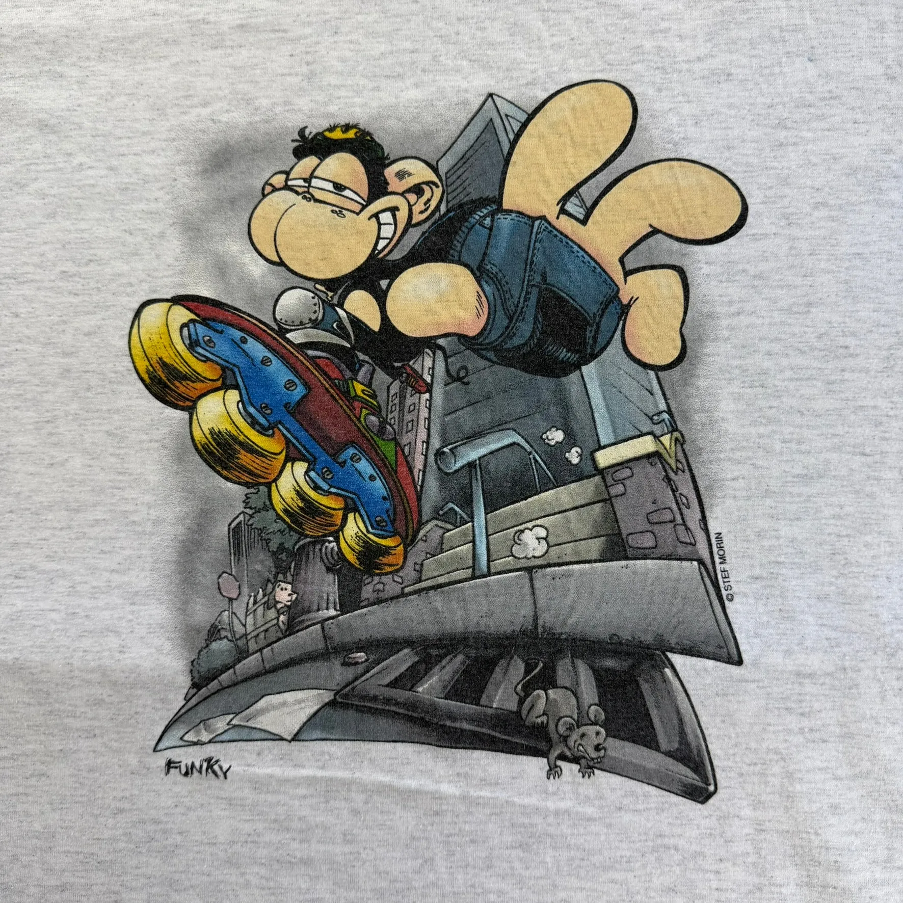 J- Vintage Humeur Design Rollerblading Monkey Single Stitch Tee - XL sold by HG Vintage product image thumbnail 2