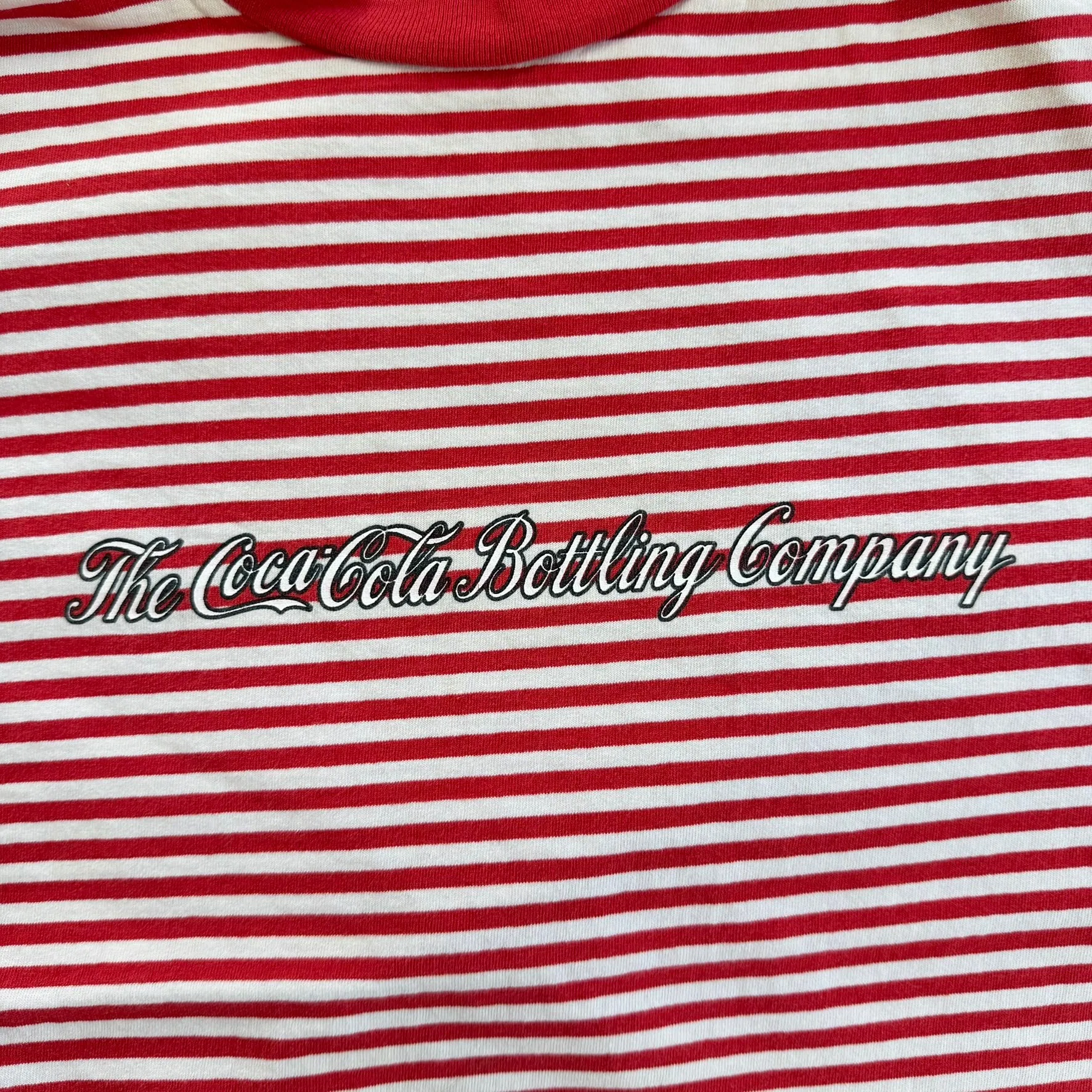 J- Vintage Coca Cola Bottling Company Text Striped Tee - L sold by HG Vintage product image thumbnail 2