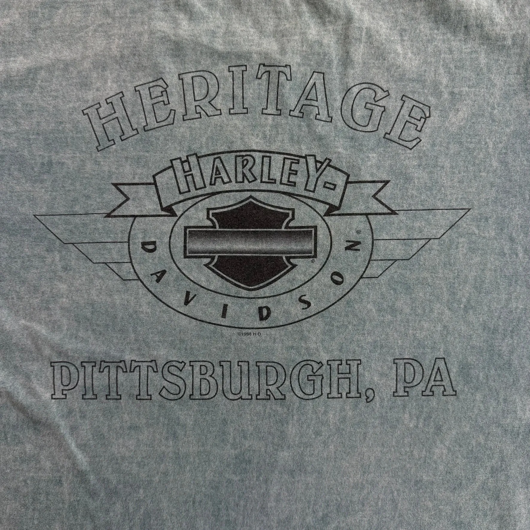 J- Vintage '98 Harley Davidson Pittsburgh Text Made In USA Tee - L sold by HG Vintage product image thumbnail 5
