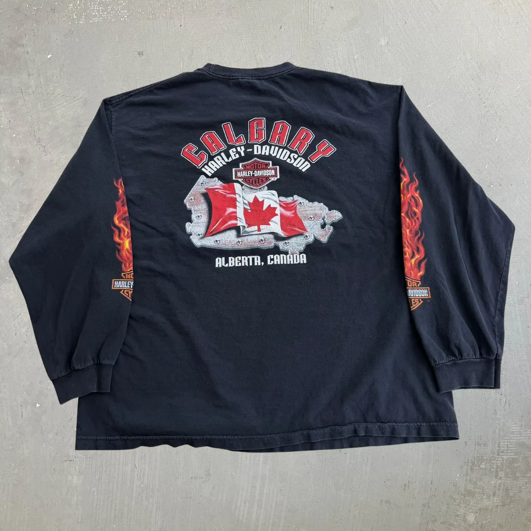 J- Vintage '08 Harley Davidson Calgary Alberta Smoking Hot Long Sleeve Tee - 2XL sold by HG Vintage product image thumbnail 4