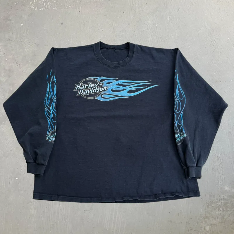 J- Vintage Harley Davidson Waukegan Illinois Long Sleeve Tee - XL made by Harley-Davidson
