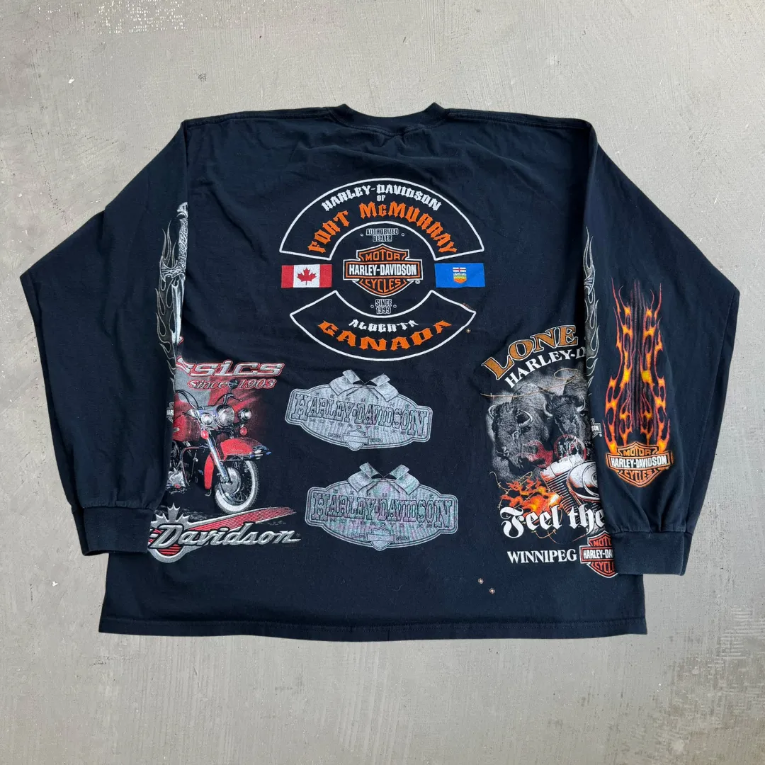 J- Vintage '05 Harley Davidson Canada All Over Print Long Sleeve Tee - XL sold by HG Vintage product image thumbnail 3