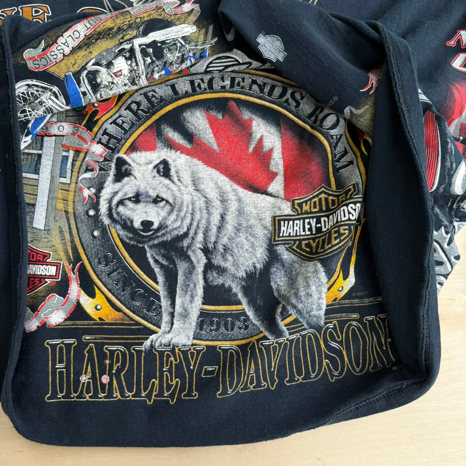 J- Vintage '05 Harley Davidson Canada All Over Print Long Sleeve Tee - XL sold by HG Vintage product image thumbnail 5