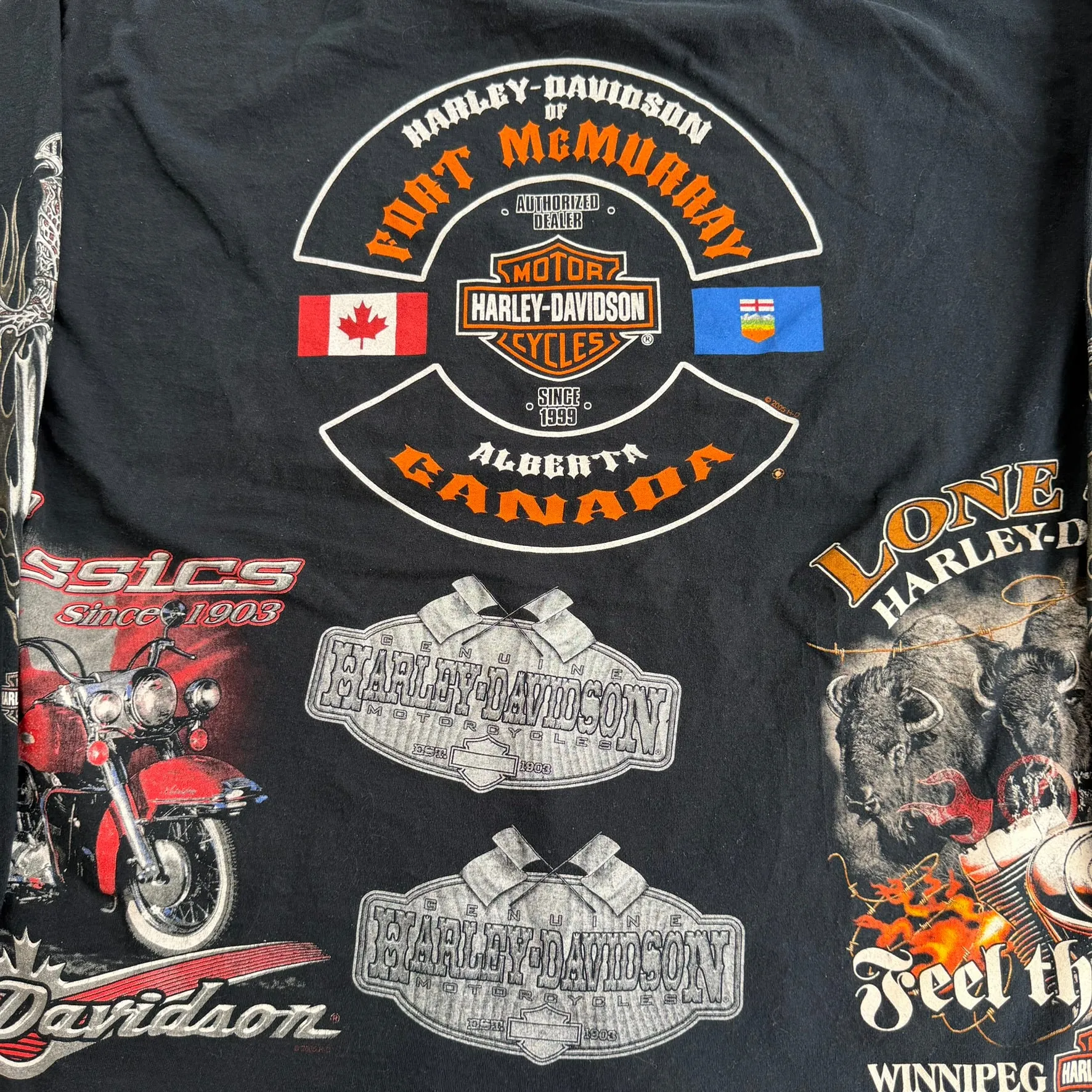 J- Vintage '05 Harley Davidson Canada All Over Print Long Sleeve Tee - XL sold by HG Vintage product image thumbnail 4
