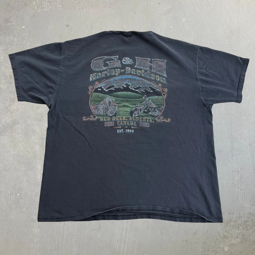 J- Vintage '97 Harley Davidson Red Deer Alberta Made In USA Single Stitch Tee - XL sold by HG Vintage product image thumbnail 3