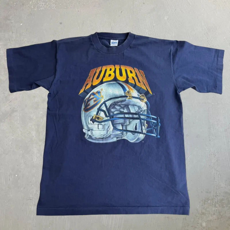 J- Vintage University Of Auburn Football Helmet Made In USA Single Stitch Tee - L made by HG Vintage
