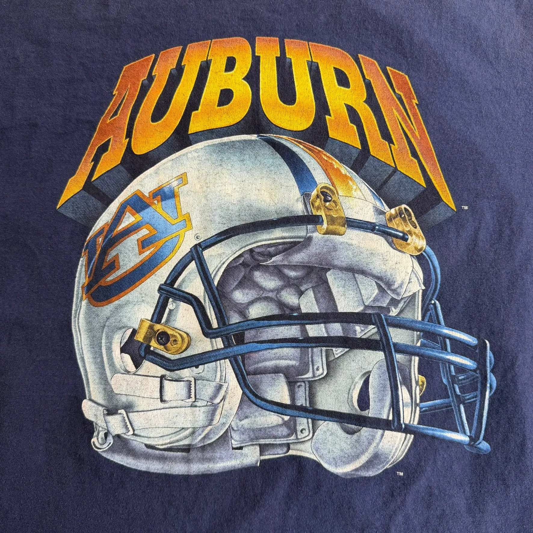 J- Vintage University Of Auburn Football Helmet Made In USA Single Stitch Tee - L sold by HG Vintage product image thumbnail 2