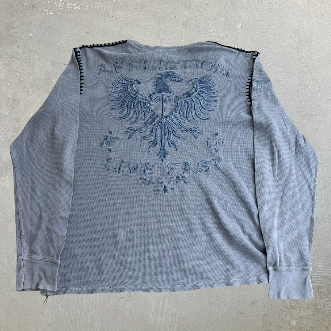 J- Vintage Affliction Embroidered Logo Thermal Long Sleeve Tee - 2XL sold by HG Vintage product image thumbnail 2