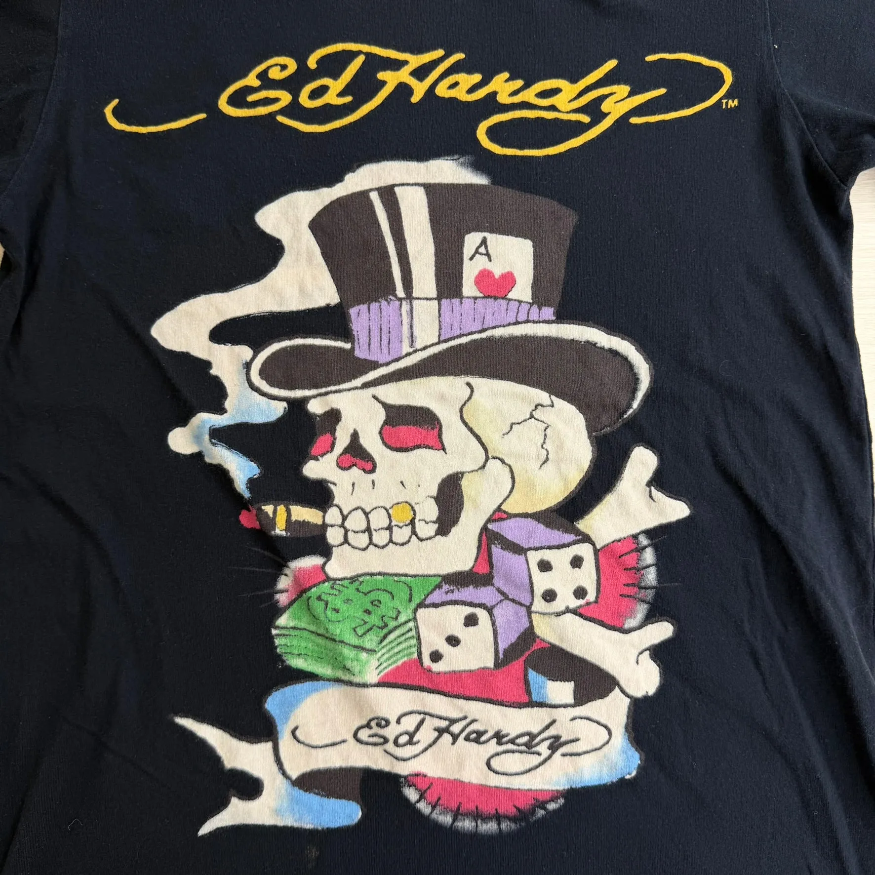 J- Vintage Ed Hardy Top Hat Skeleton Casino Graphic Tee - S sold by HG Vintage product image thumbnail 2