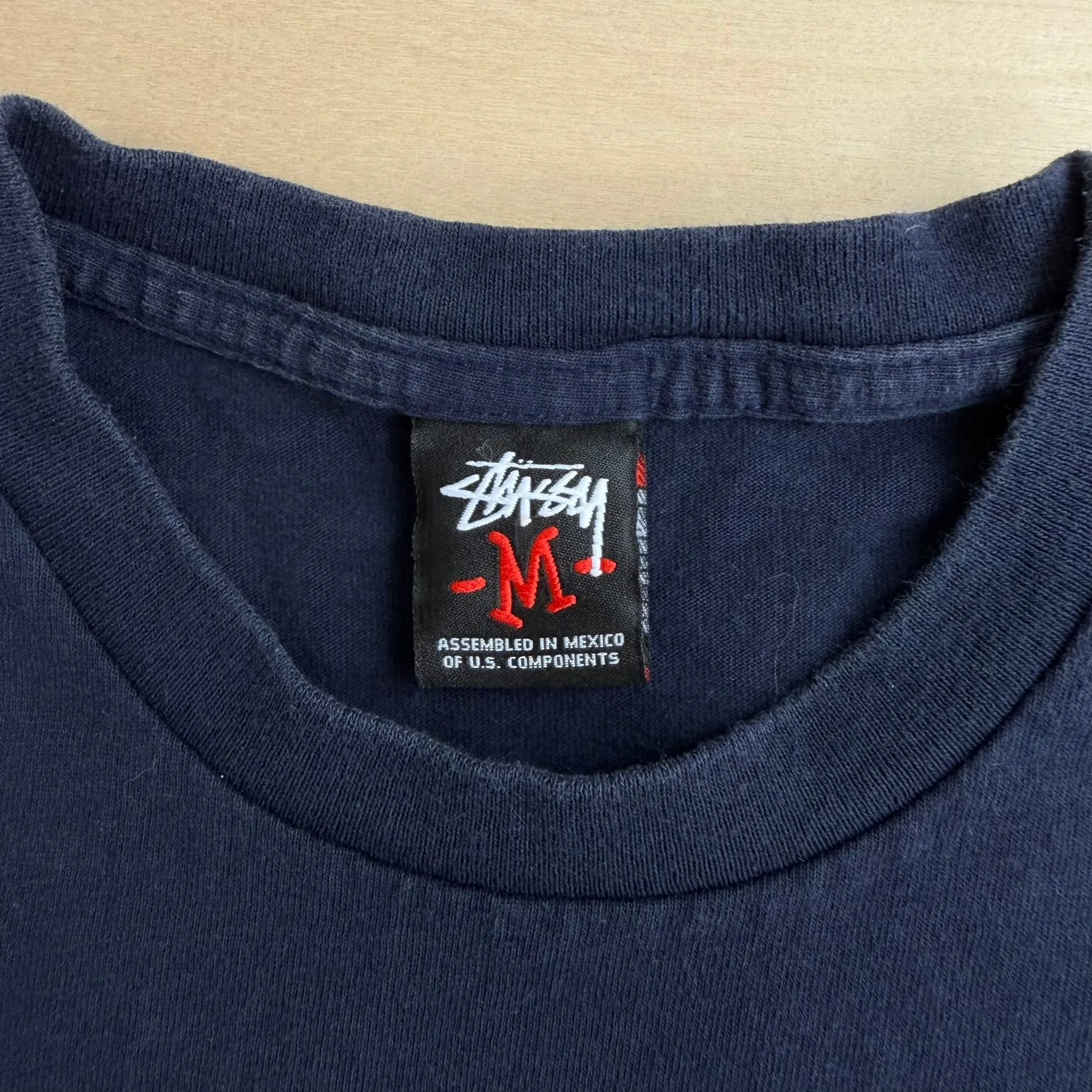 J- Vintage Stussy Logo Text Navy Tee - M sold by HG Vintage product image thumbnail 5