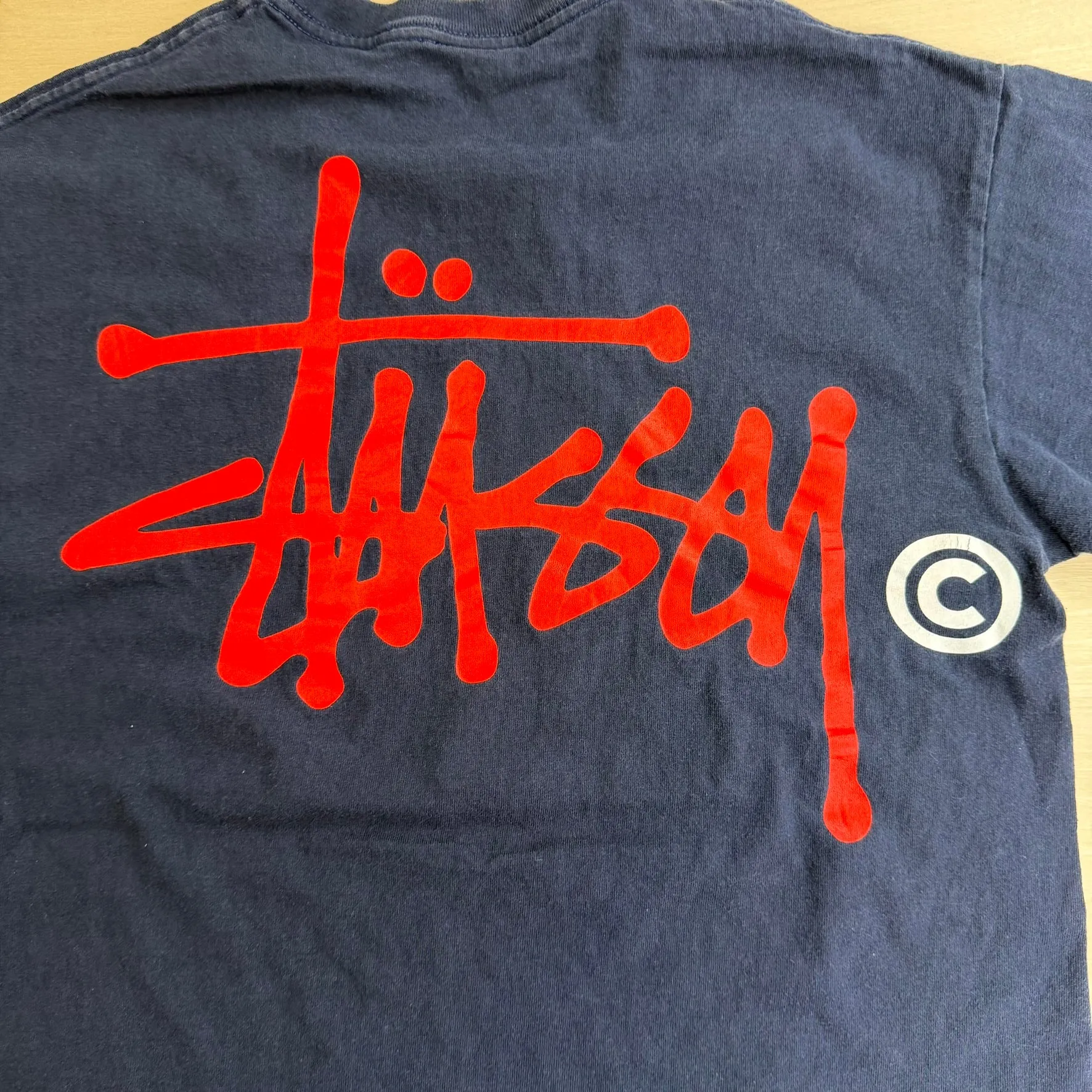 J- Vintage Stussy Logo Text Navy Tee - M sold by HG Vintage product image thumbnail 4