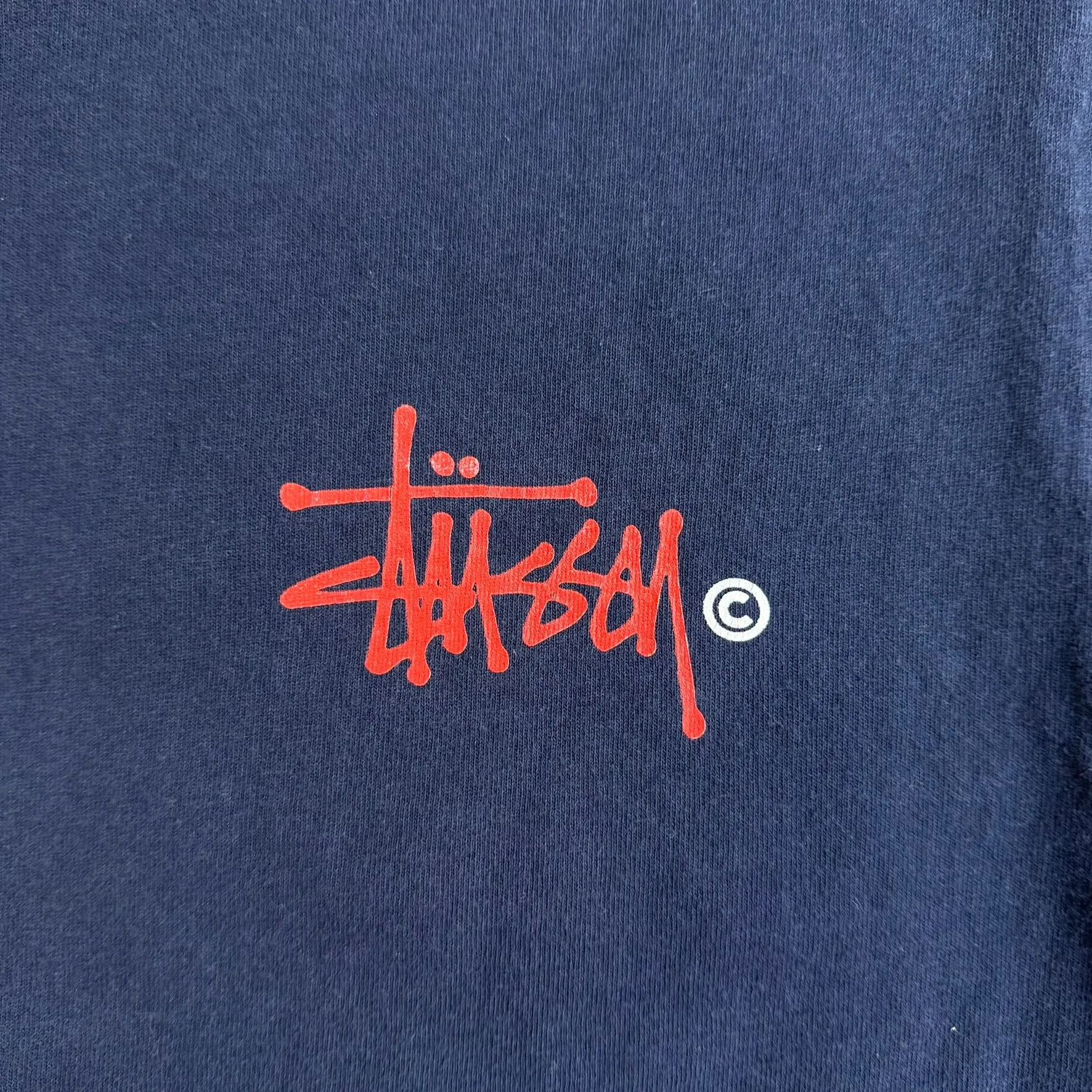 J- Vintage Stussy Logo Text Navy Tee - M sold by HG Vintage product image thumbnail 2