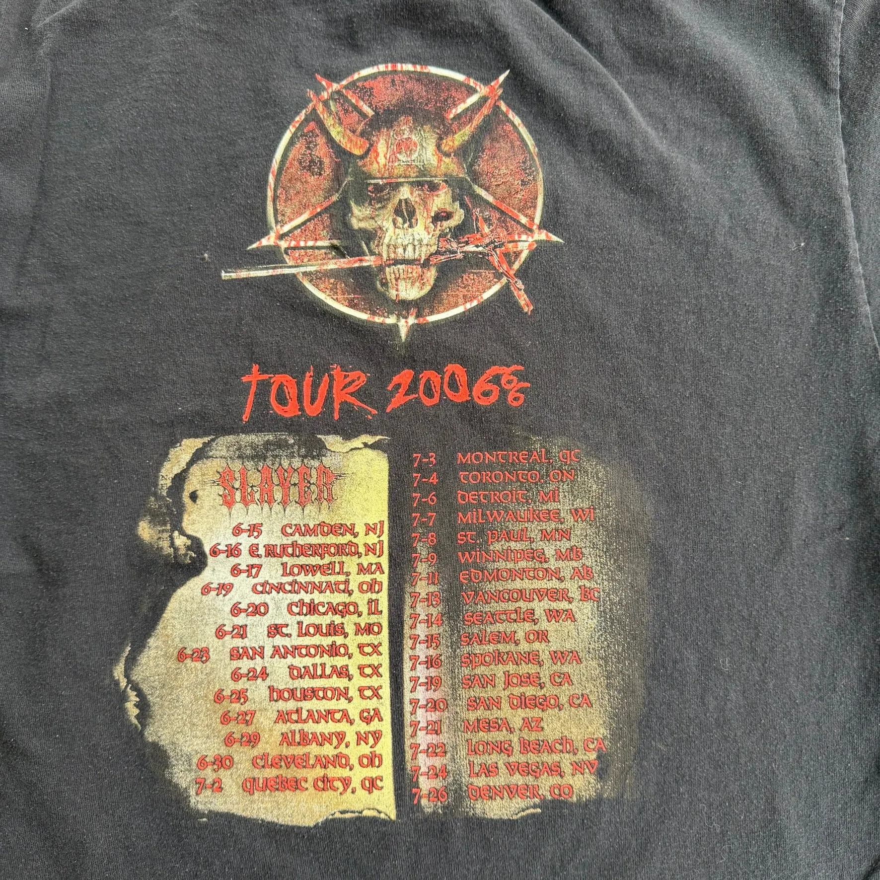 J- Vintage '06 Slayer Tour 200666 Graphic Tee - L sold by HG Vintage product image thumbnail 4