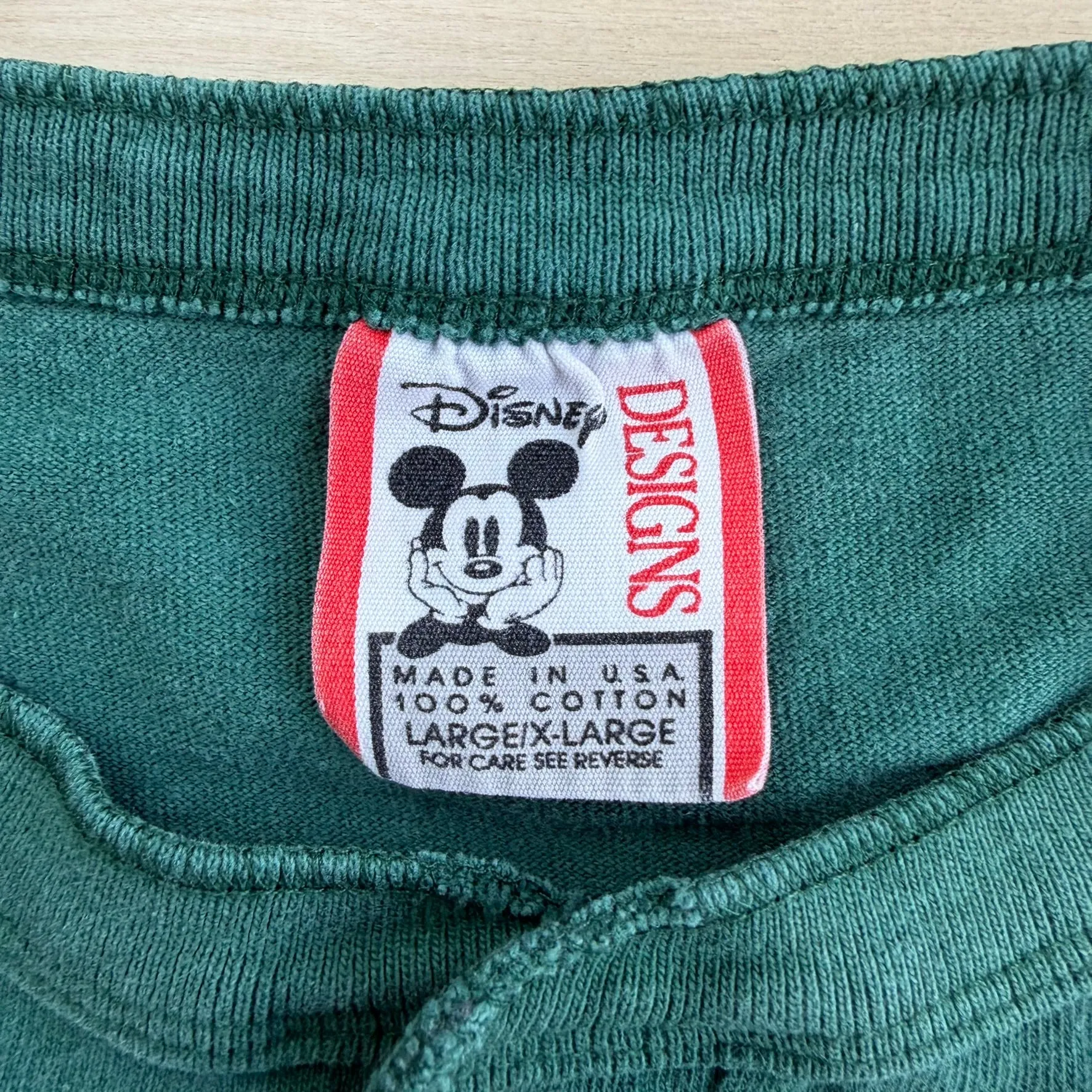 J- Vintage Disney Mickey Mouse Graphic Made In USA Single Stitch Henley Tee - XL sold by HG Vintage product image thumbnail 4