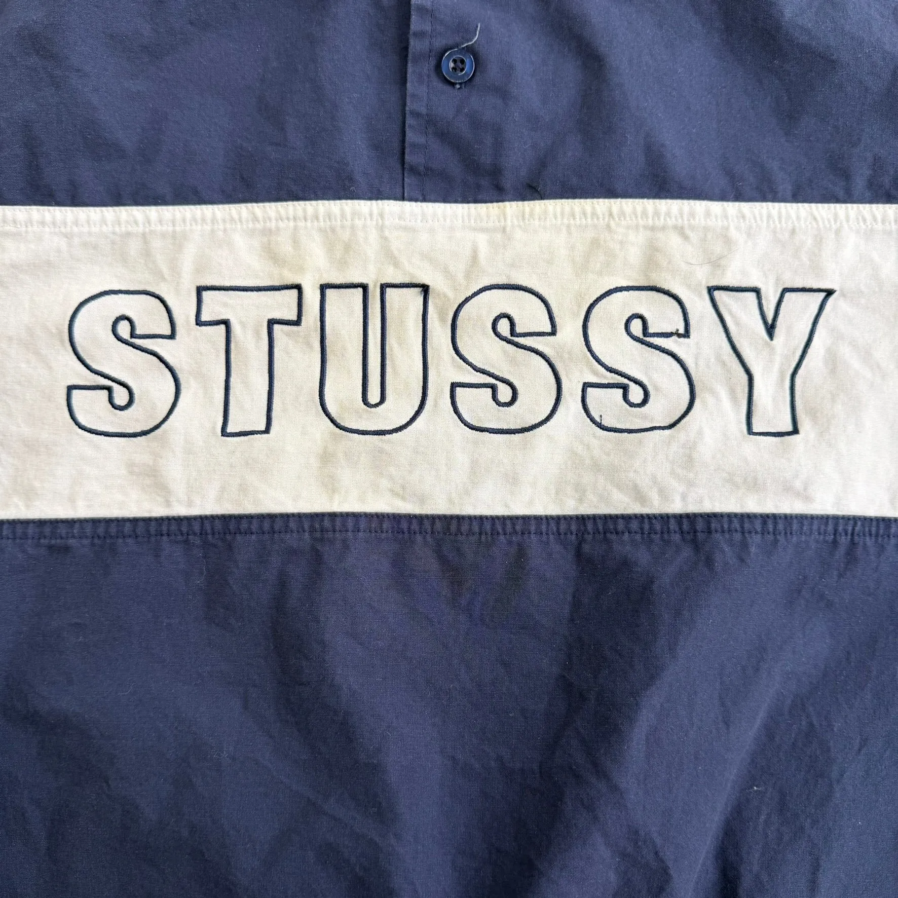 J- Vintage Stussy Embroidered Text Henley Pullover Lightweight Jacket - M sold by HG Vintage product image thumbnail 2