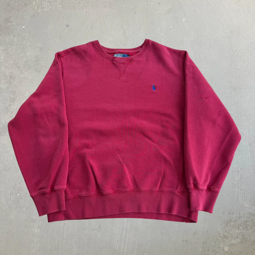 J- Vintage Polo Ralph Lauren Embroidered Logo Burgundy Crewneck - L sold by HG Vintage