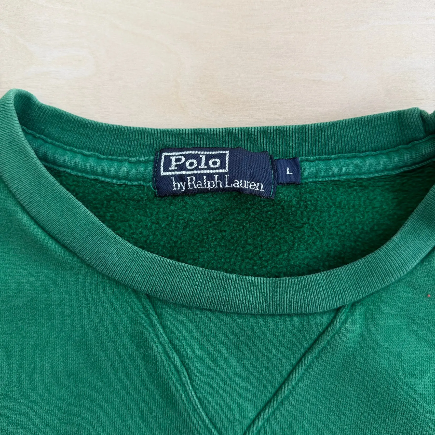 J- Vintage Polo Ralph Lauren Embroidered Logo Green Crewneck - L sold by HG Vintage product image thumbnail 3