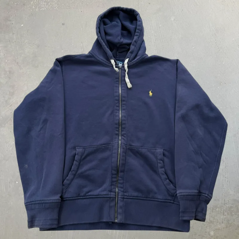 J- Vintage Polo Ralph Lauren Navy Zip Up Hoodie - XL made by HG Vintage