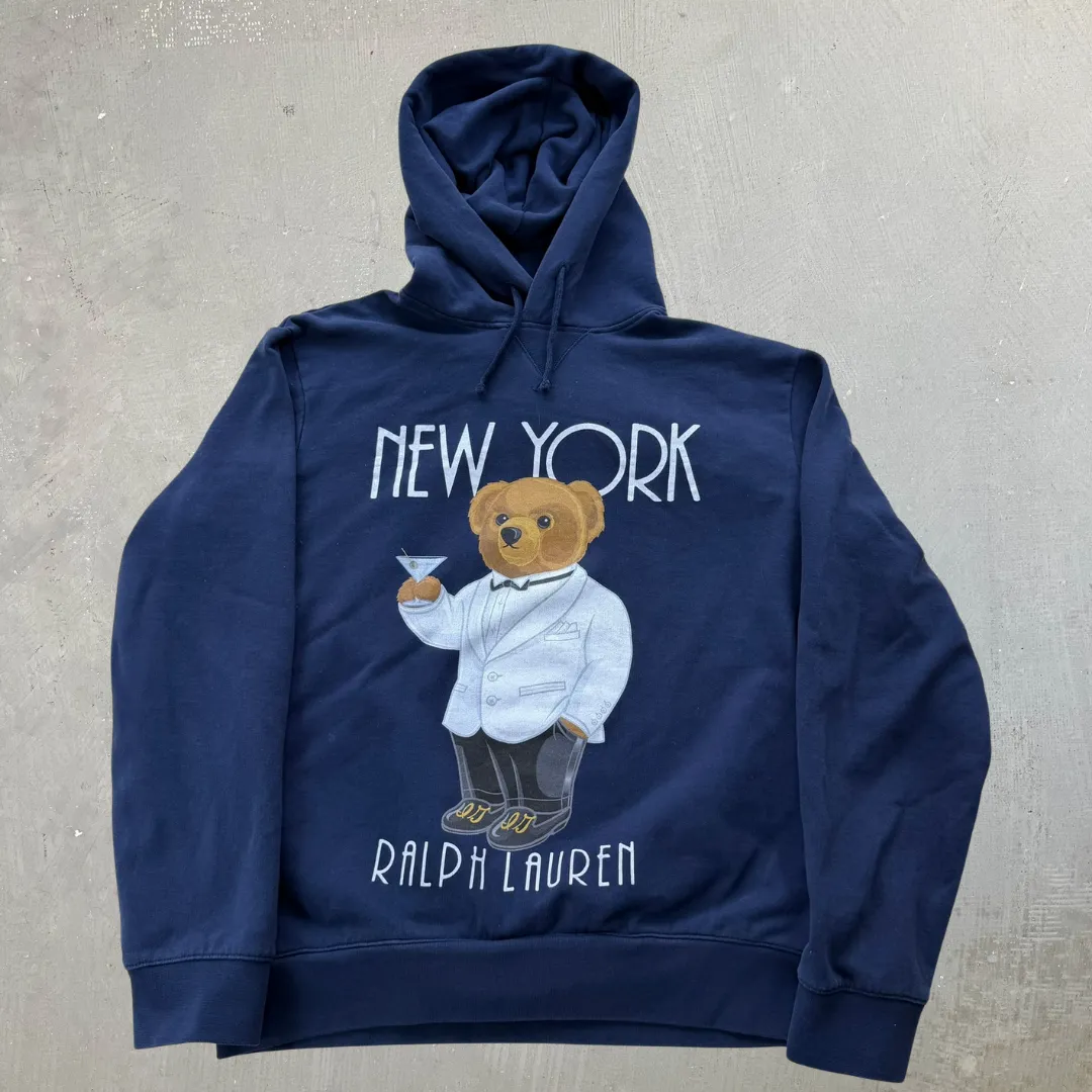 J- Vintage Polo Ralph Lauren Teddy Bear New York Hoodie - L sold by HG Vintage