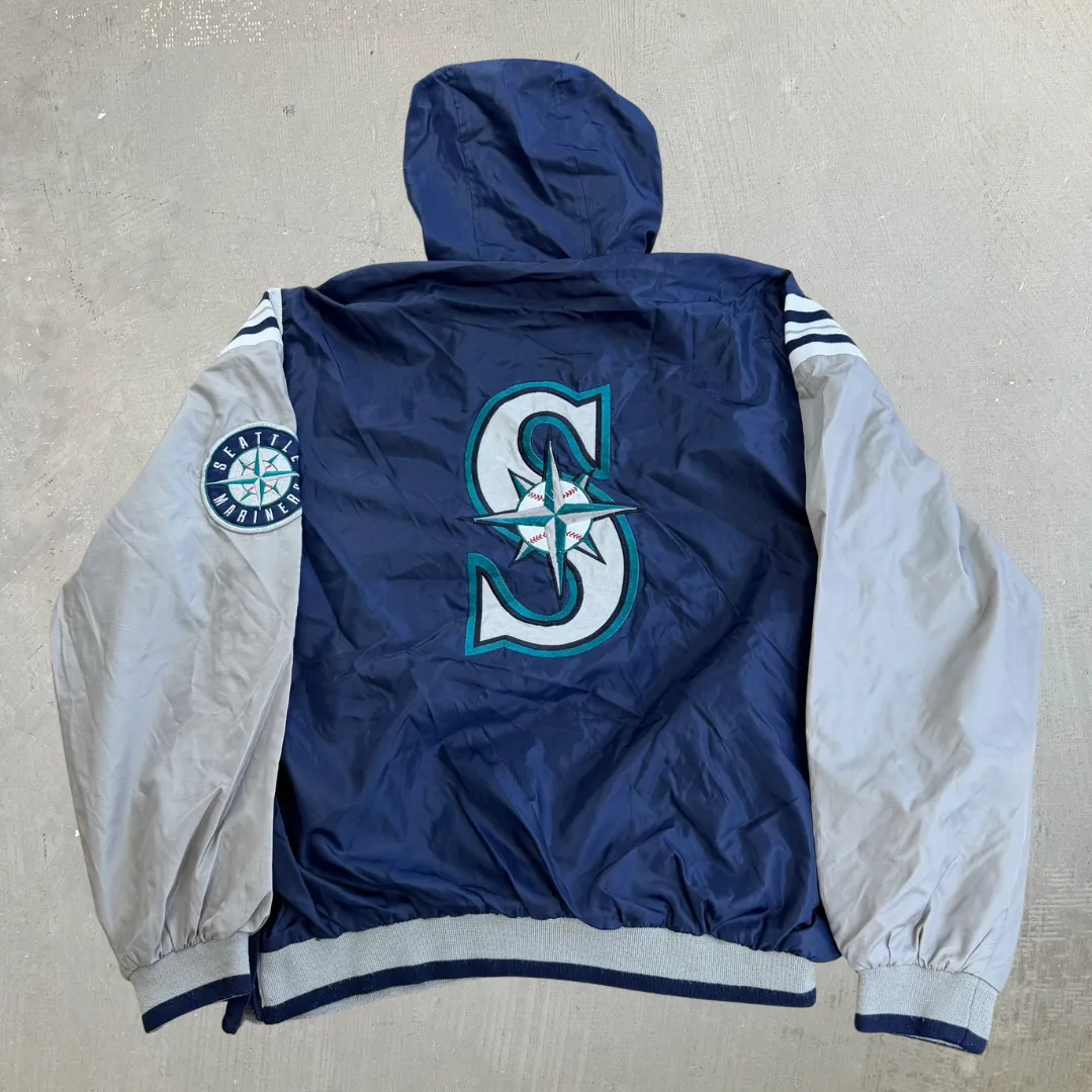 J- Vintage Seattle Mariners MLB Lightweight Anorak Hooded Windbreaker - L sold by HG Vintage product image thumbnail 3