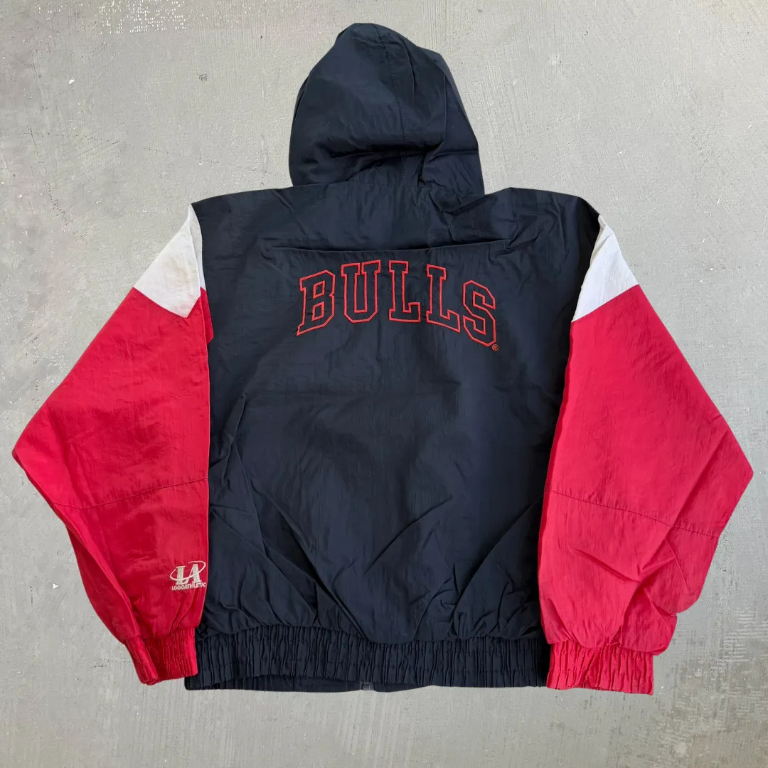 J- Vintage Chicago Bulls NBA Logo Athletic Lightweight Hooded Windbreaker - L sold by HG Vintage product image thumbnail 3