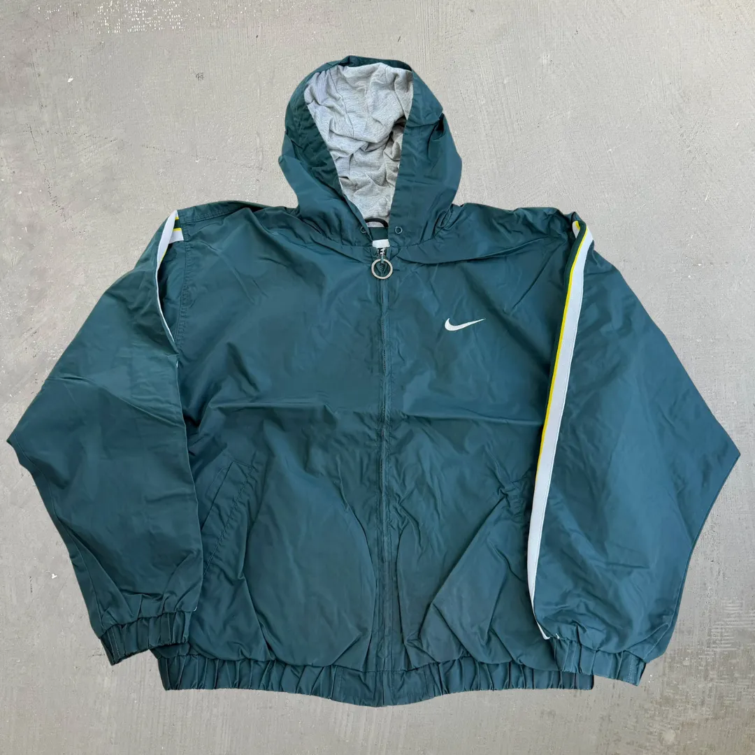 J- Vintage Nike Forest Green Lightweight Hooded Windbreaker - XL sold by HG Vintage