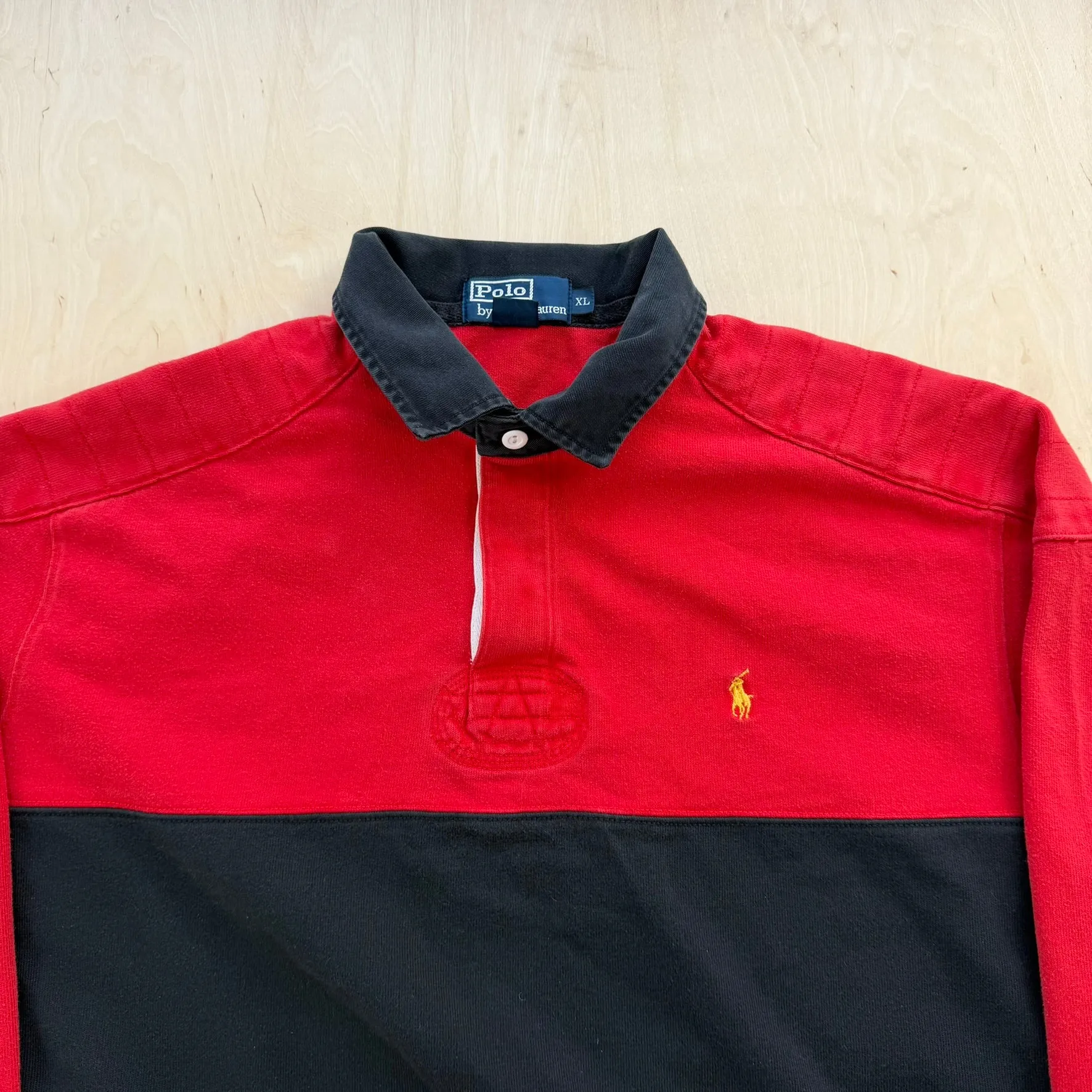 J- Vintage Polo Ralph Lauren Red/Black Rugby Shirt - XL sold by HG Vintage product image thumbnail 2