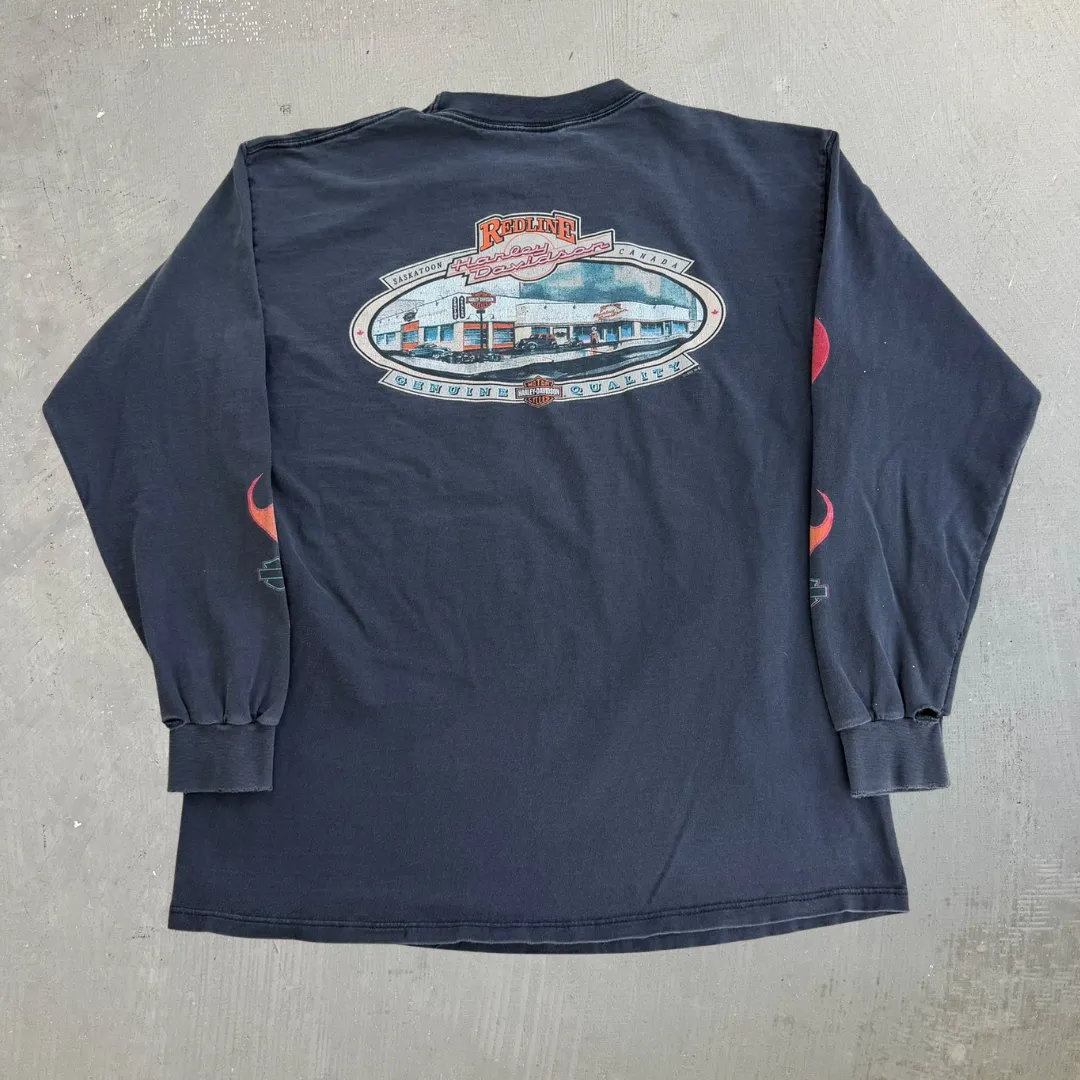 J- Vintage '97 Harley Davidson Saskatoon Canada Graphic Long Sleeve Tee - L sold by HG Vintage product image thumbnail 3