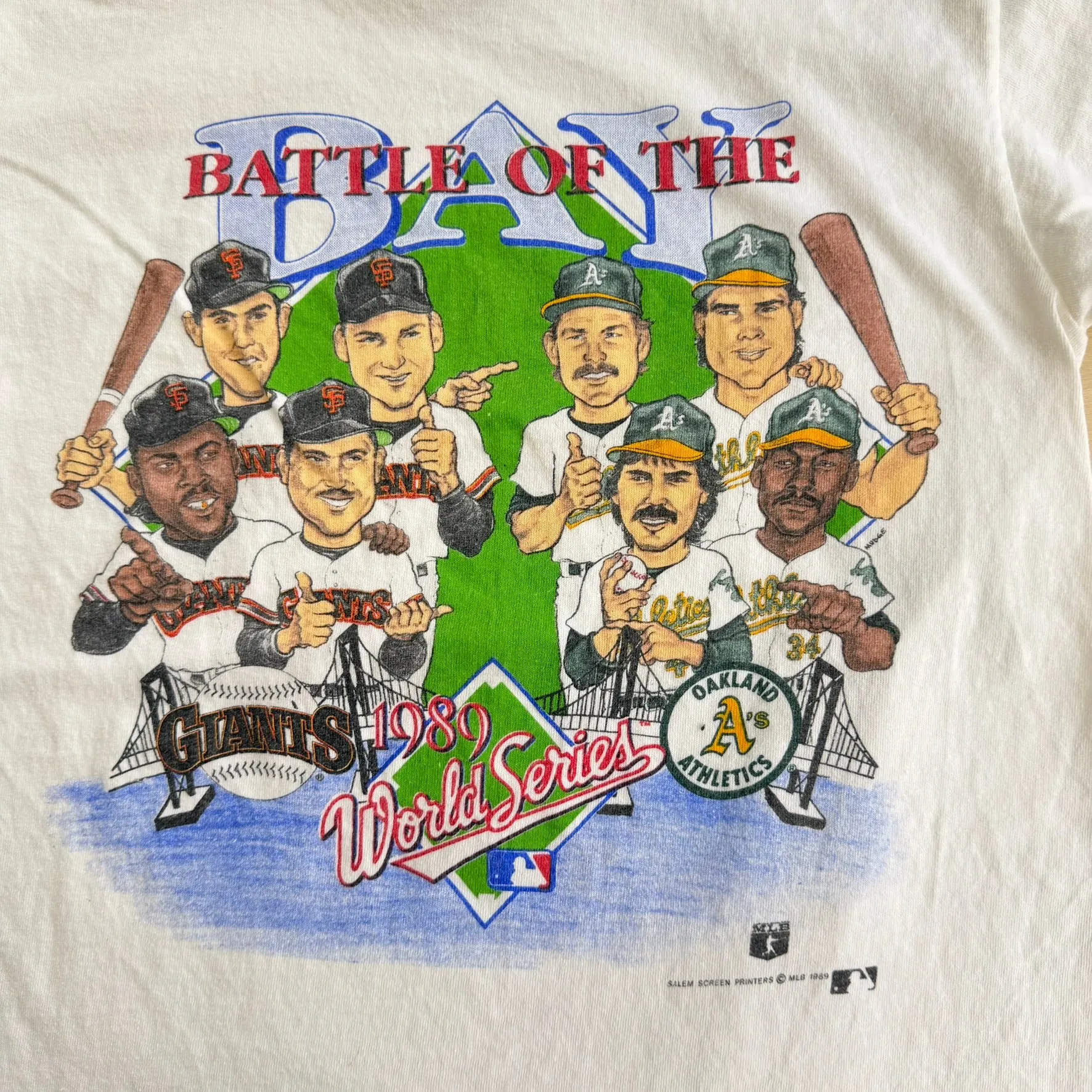 J- Vintage '89 MLB Battle Of The Bay World Series Giants Vs Athletics Single Stitch Tee - S sold by HG Vintage product image thumbnail 2