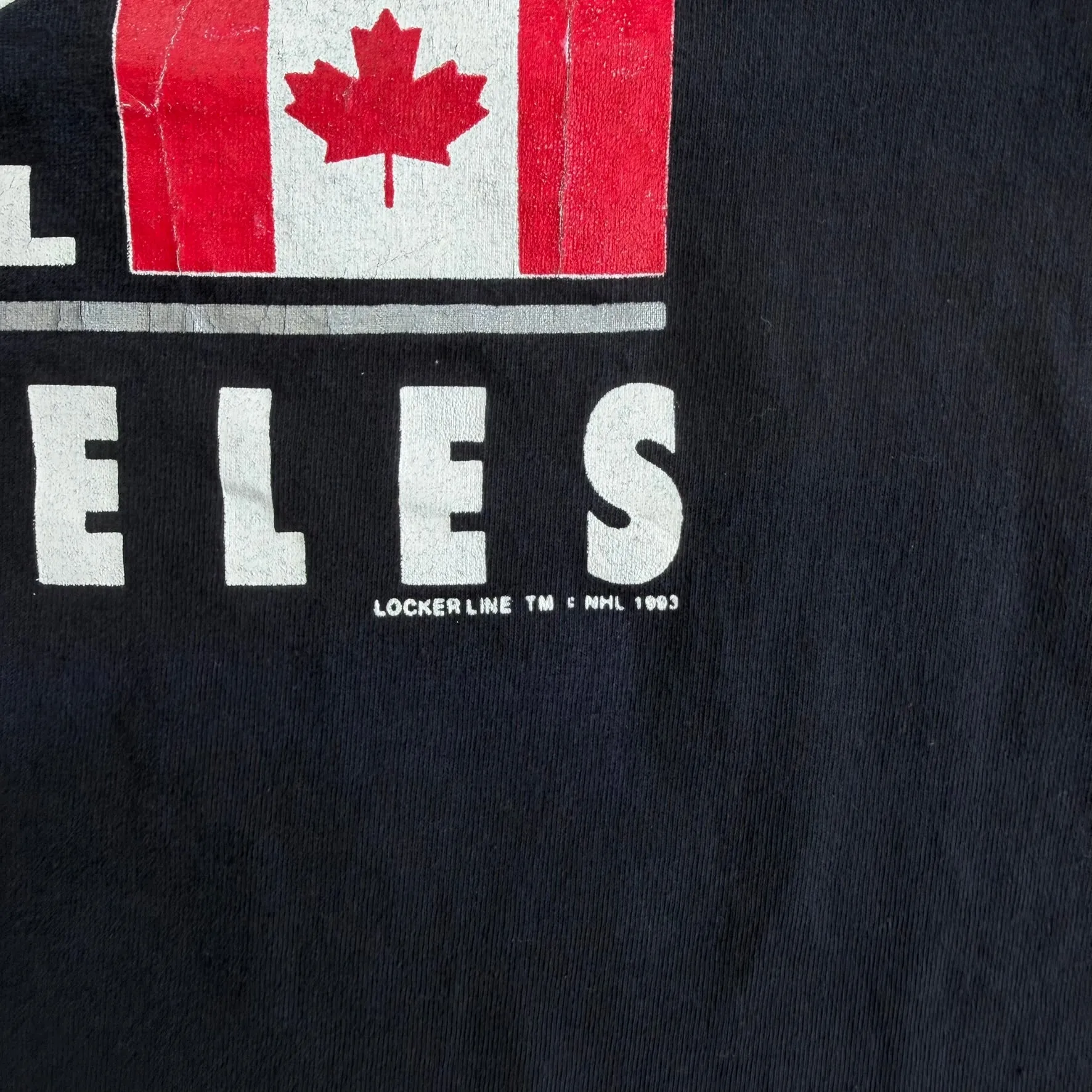 J- Vintage '93 Los Angeles Kings NHL Text Made In USA Single Stitch Tee - L sold by HG Vintage product image thumbnail 3