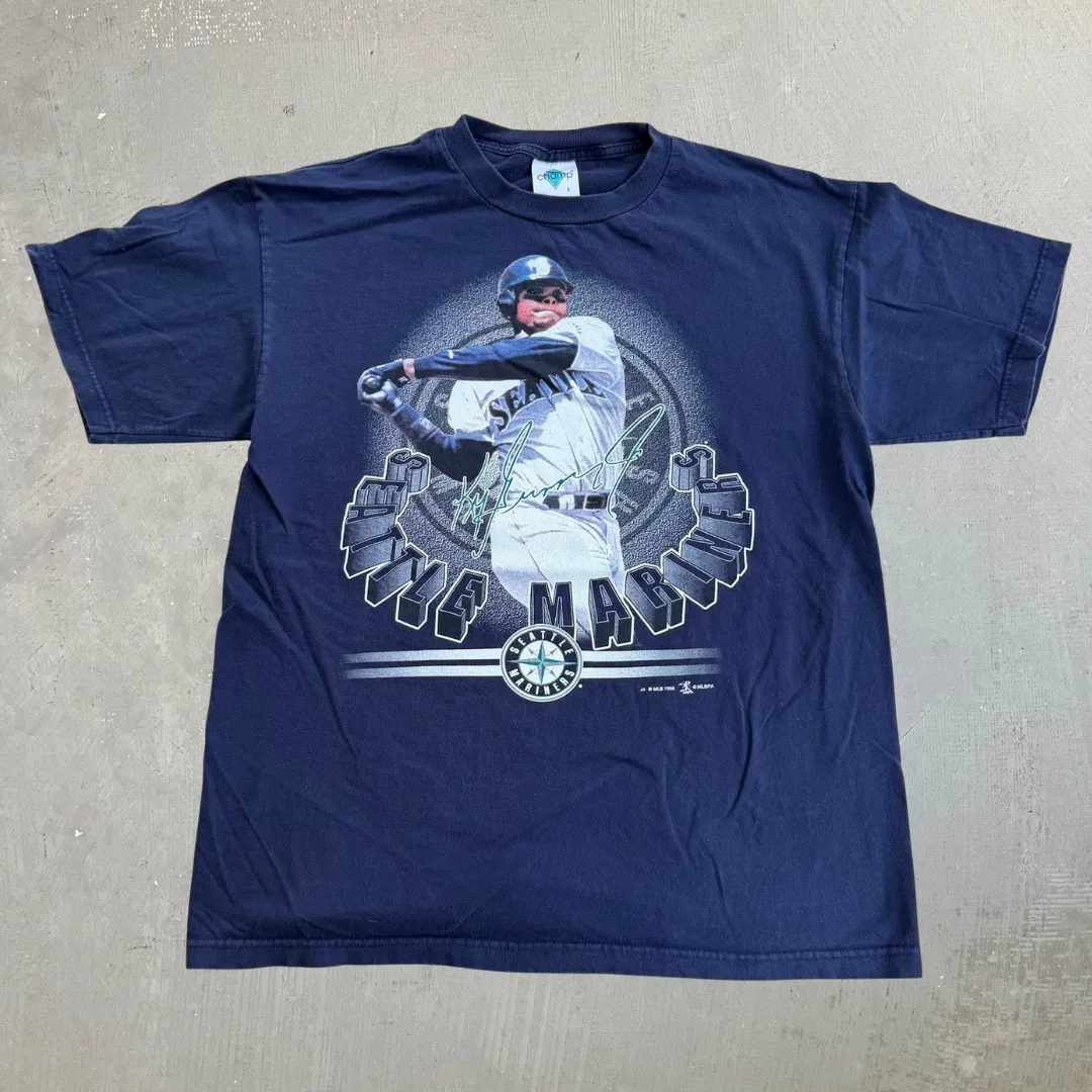 J- Vintage '98 Seattle Mariners Ken Griffey Jr Graphic Tee - L sold by HG Vintage