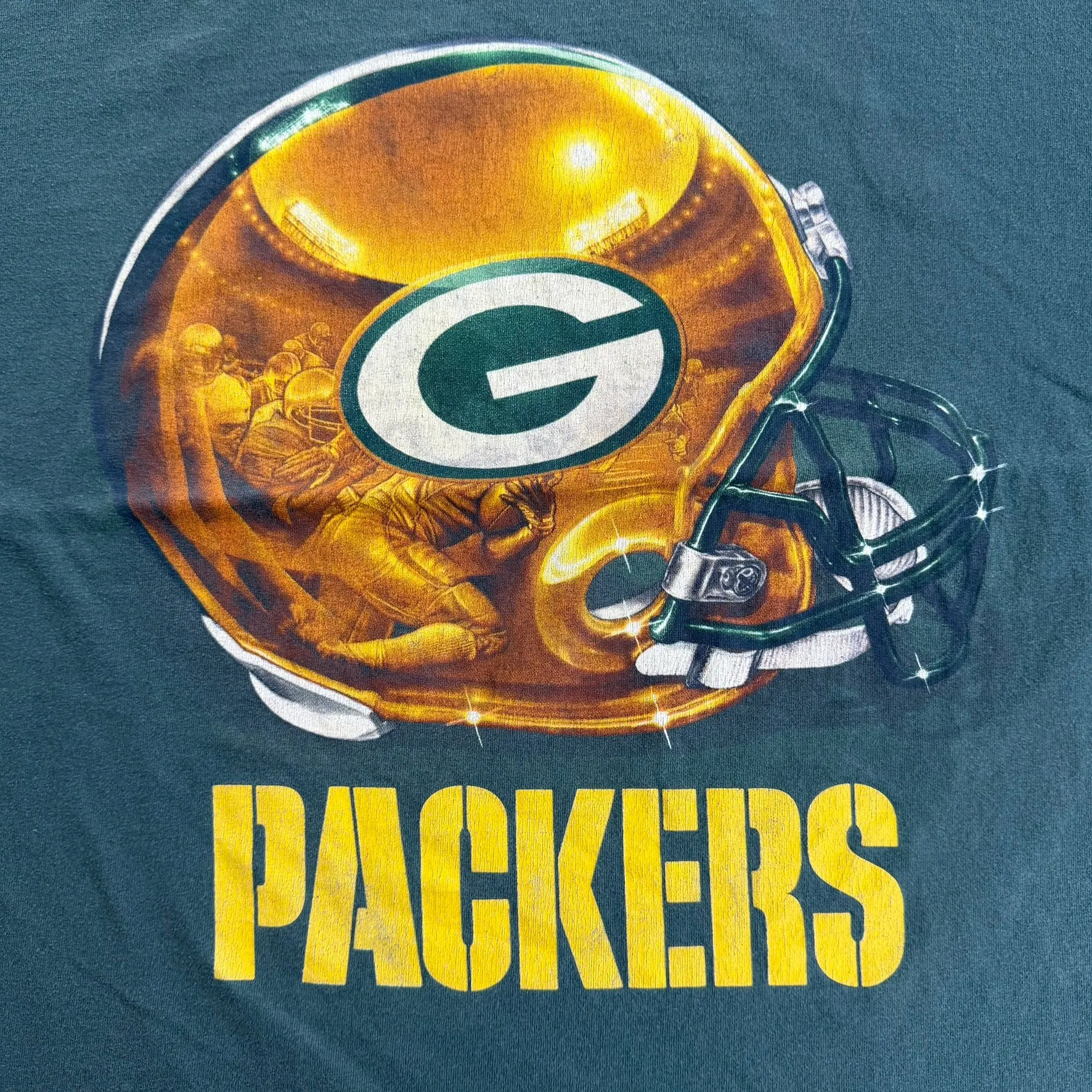 J- Vintage Green Bay Packers NFL Helmet Graphic Tee - 2XL sold by HG Vintage product image thumbnail 2